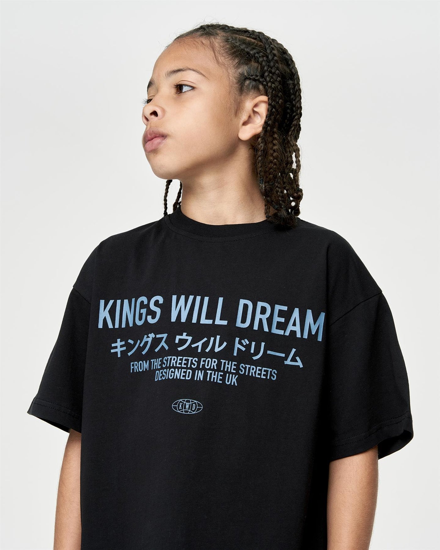 Kids Boys Studio Stacked T-Shirt Black