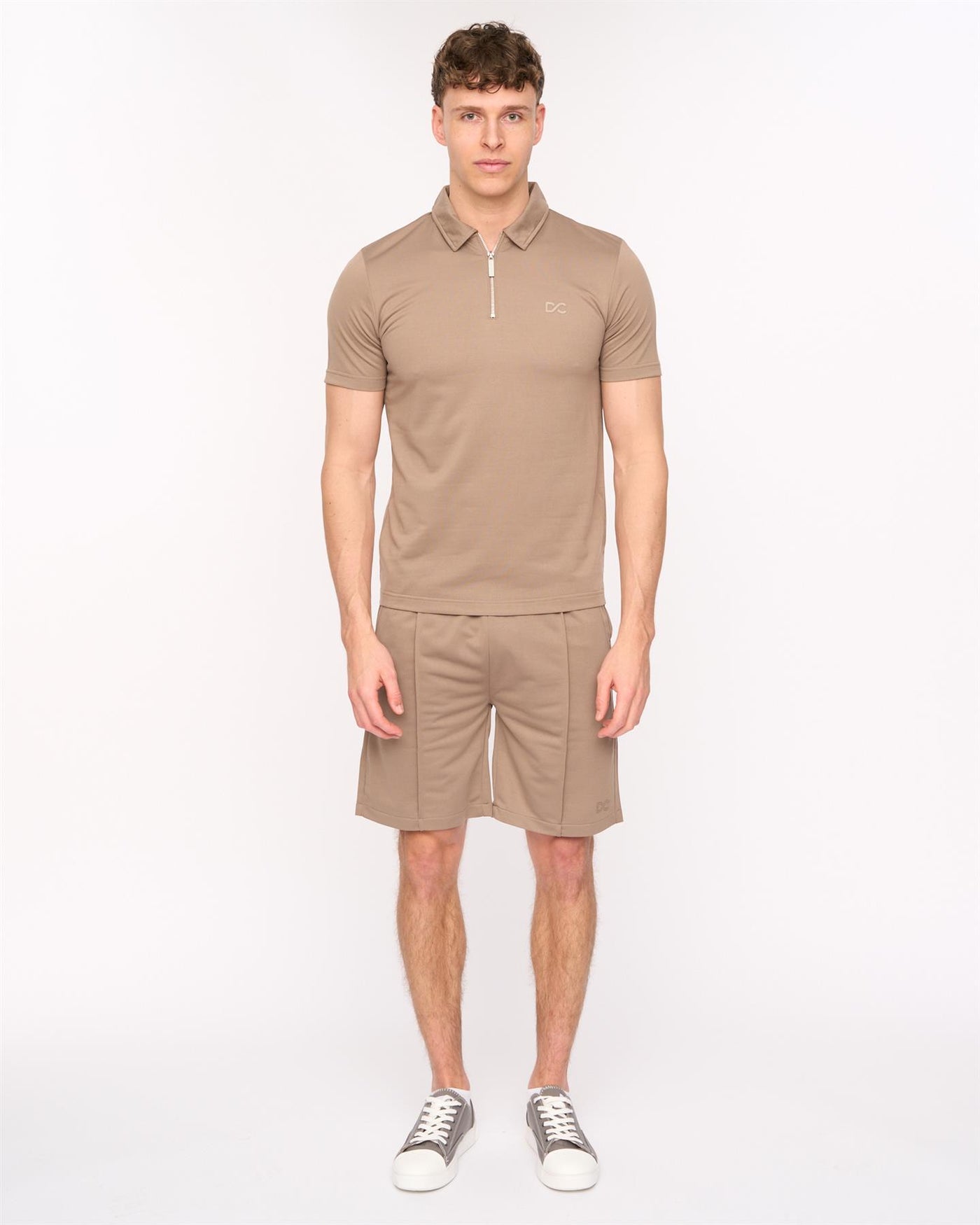 Mens Medford Polo & Shorts Set Taupe