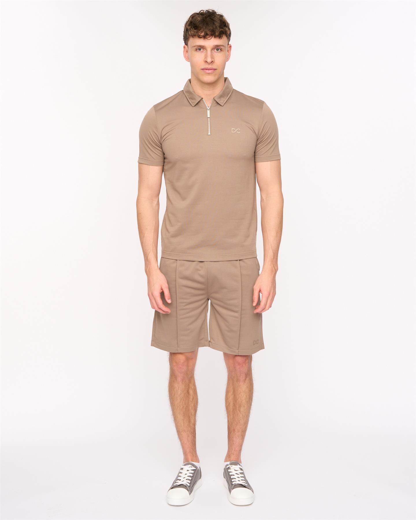 Mens Medford Polo & Shorts Set Taupe