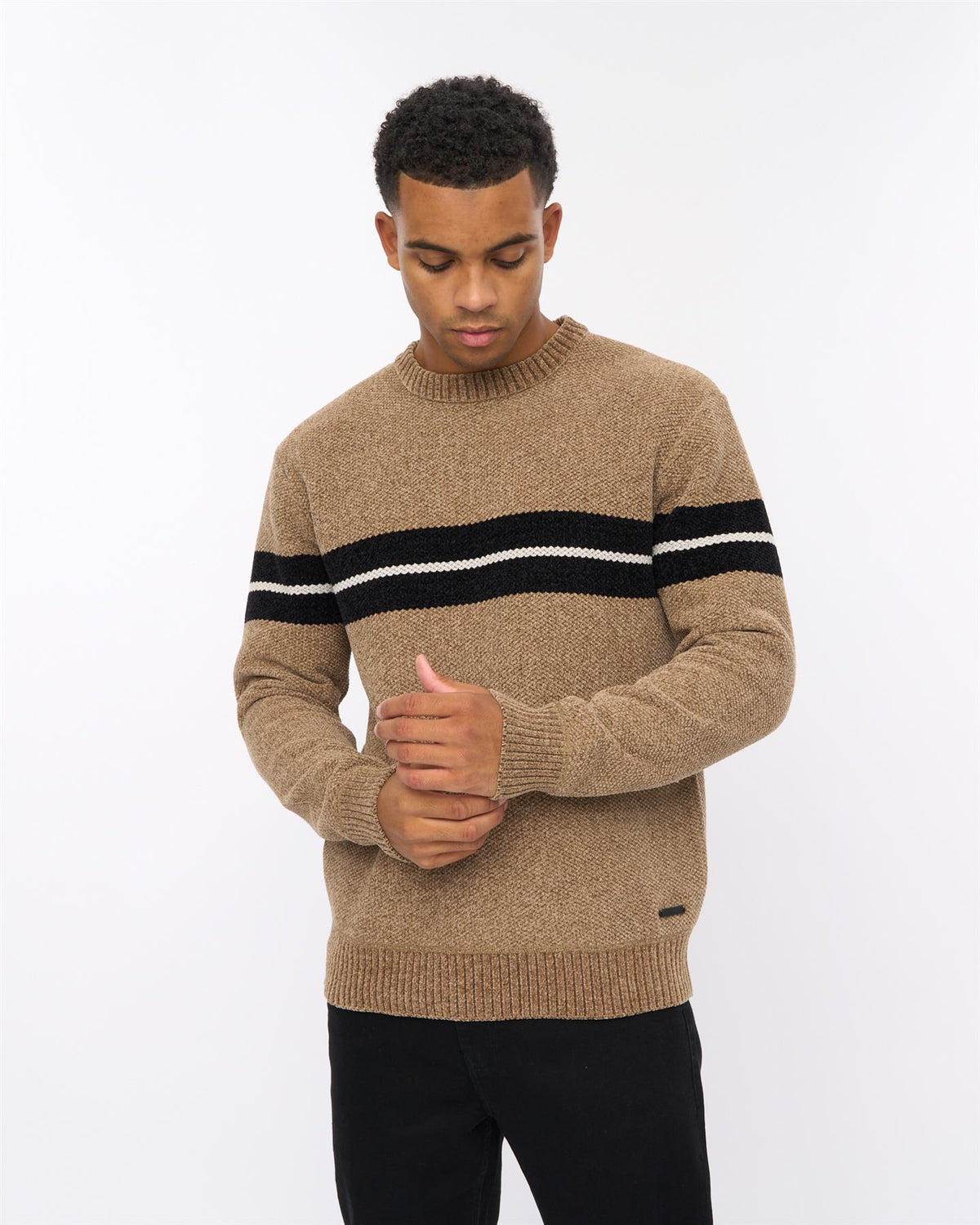 Mens Roundall Chenille Knit Taupe