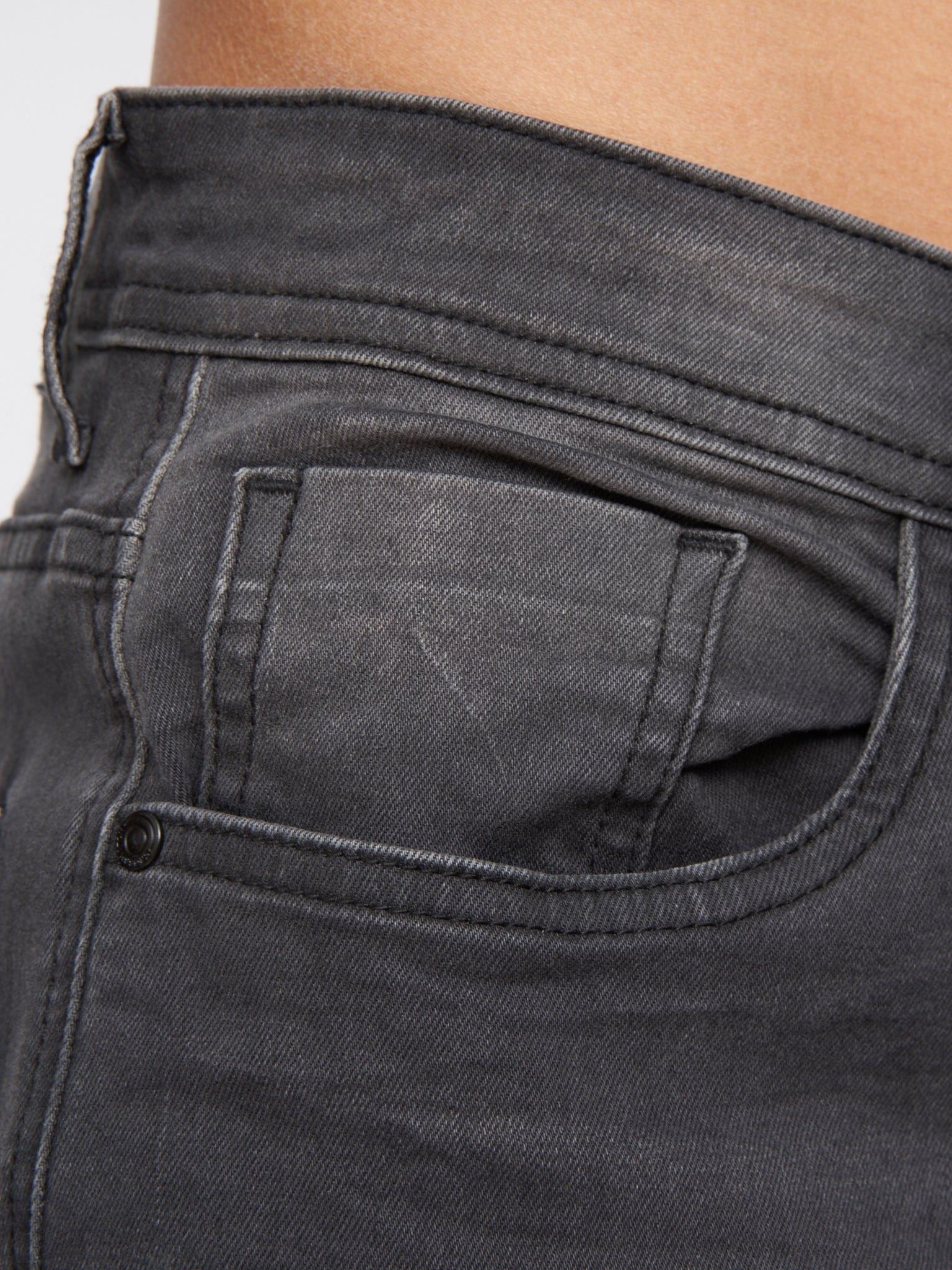 Crosshatch Mens Malcolm Slim Fit Jeans Dark Charcoal