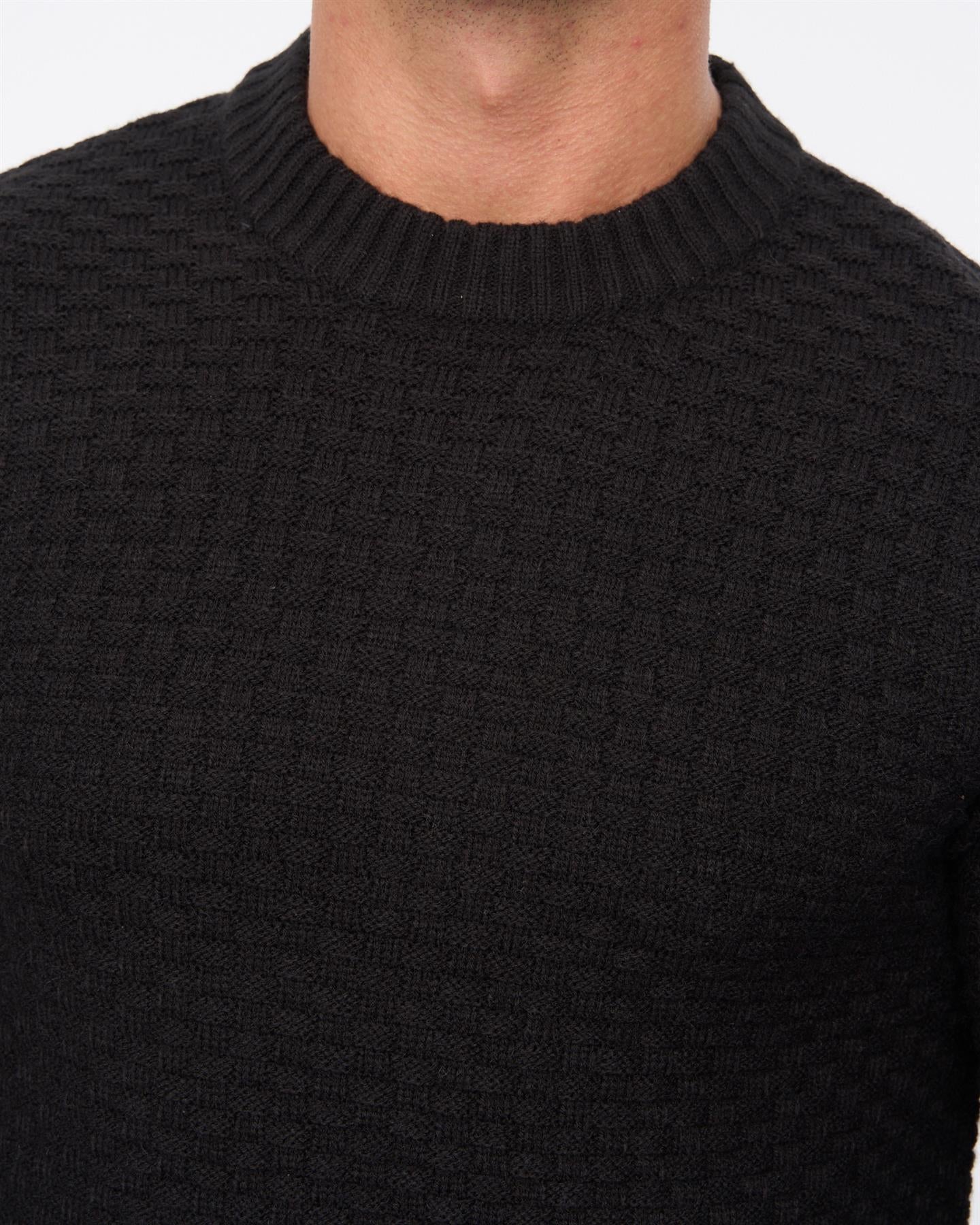 Mens Matera Textured Knit Black