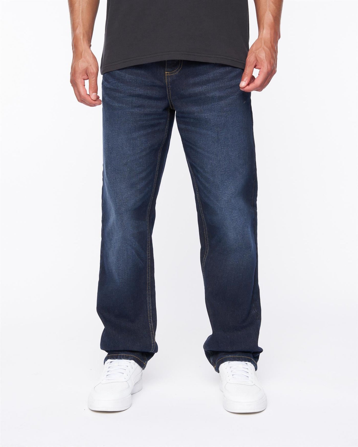 Mens Rushawn Relaxed Fit Jeans Dark Wash