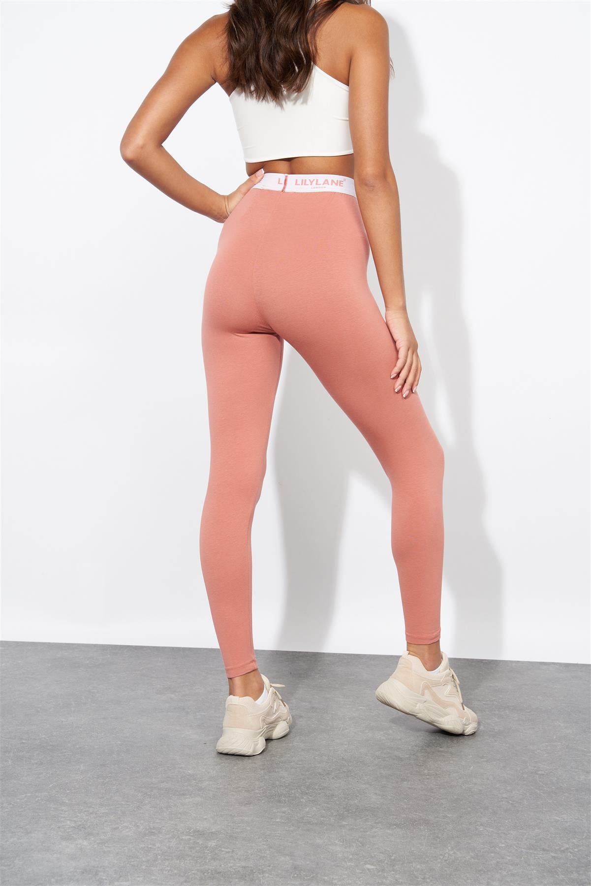 Ladies Lily Lane Matalina Leggings Dark Pink