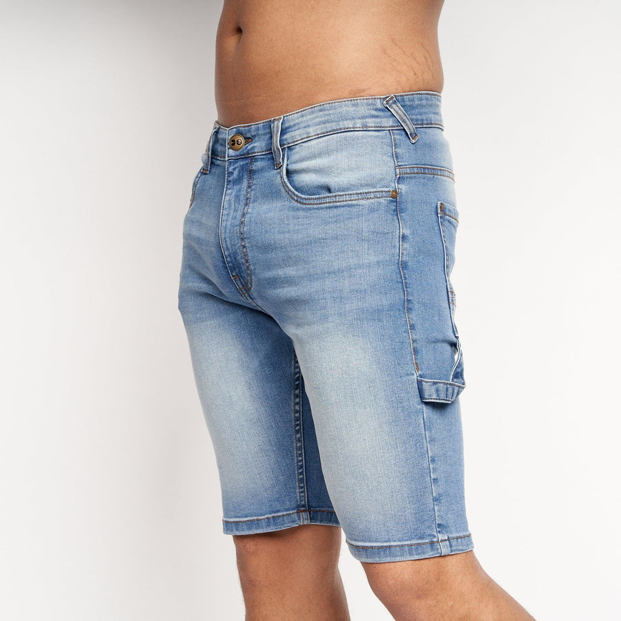 Carpenter Denim Shorts Mid Wash