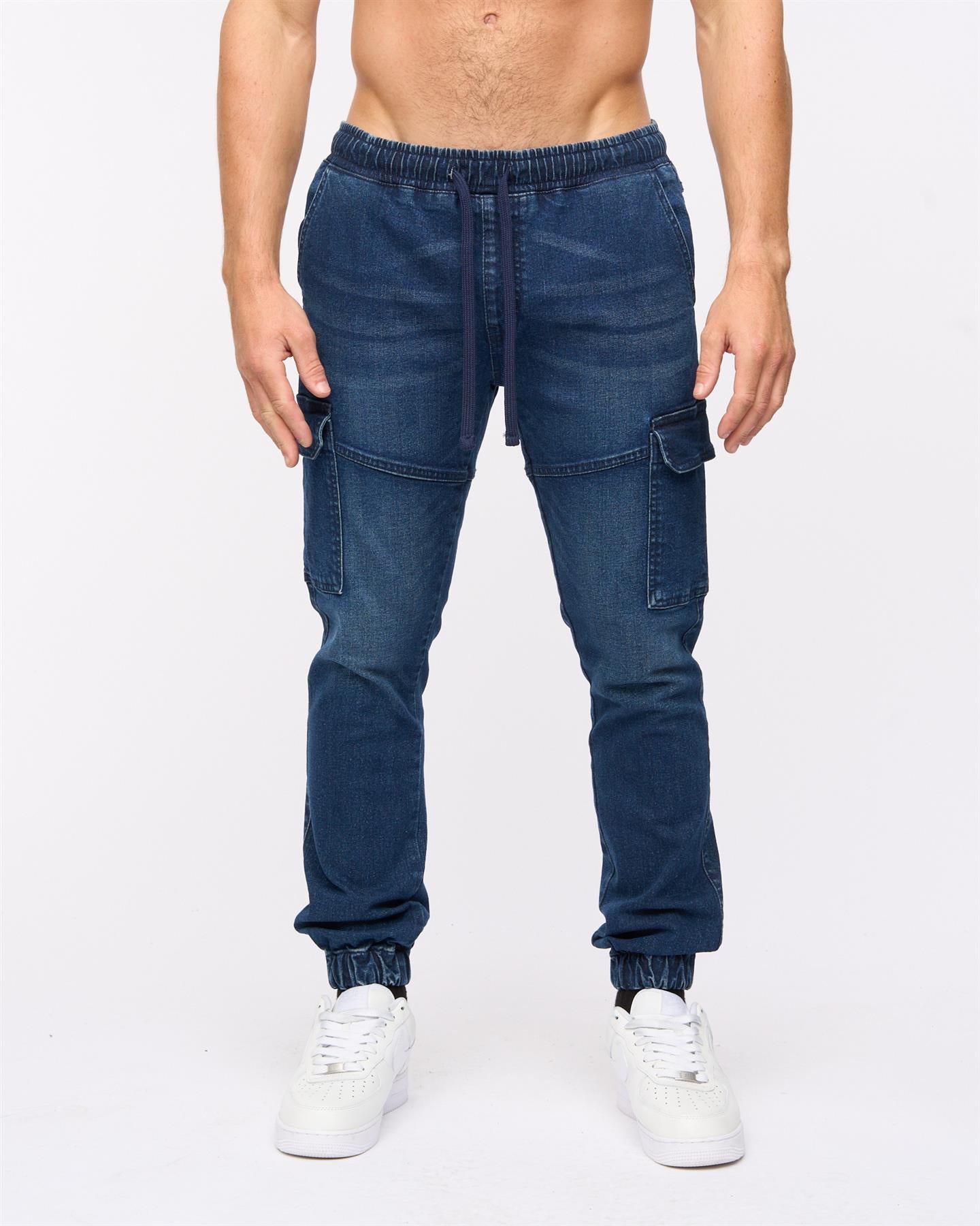 Malimore Cargo Cuff Jeans Dark Wash