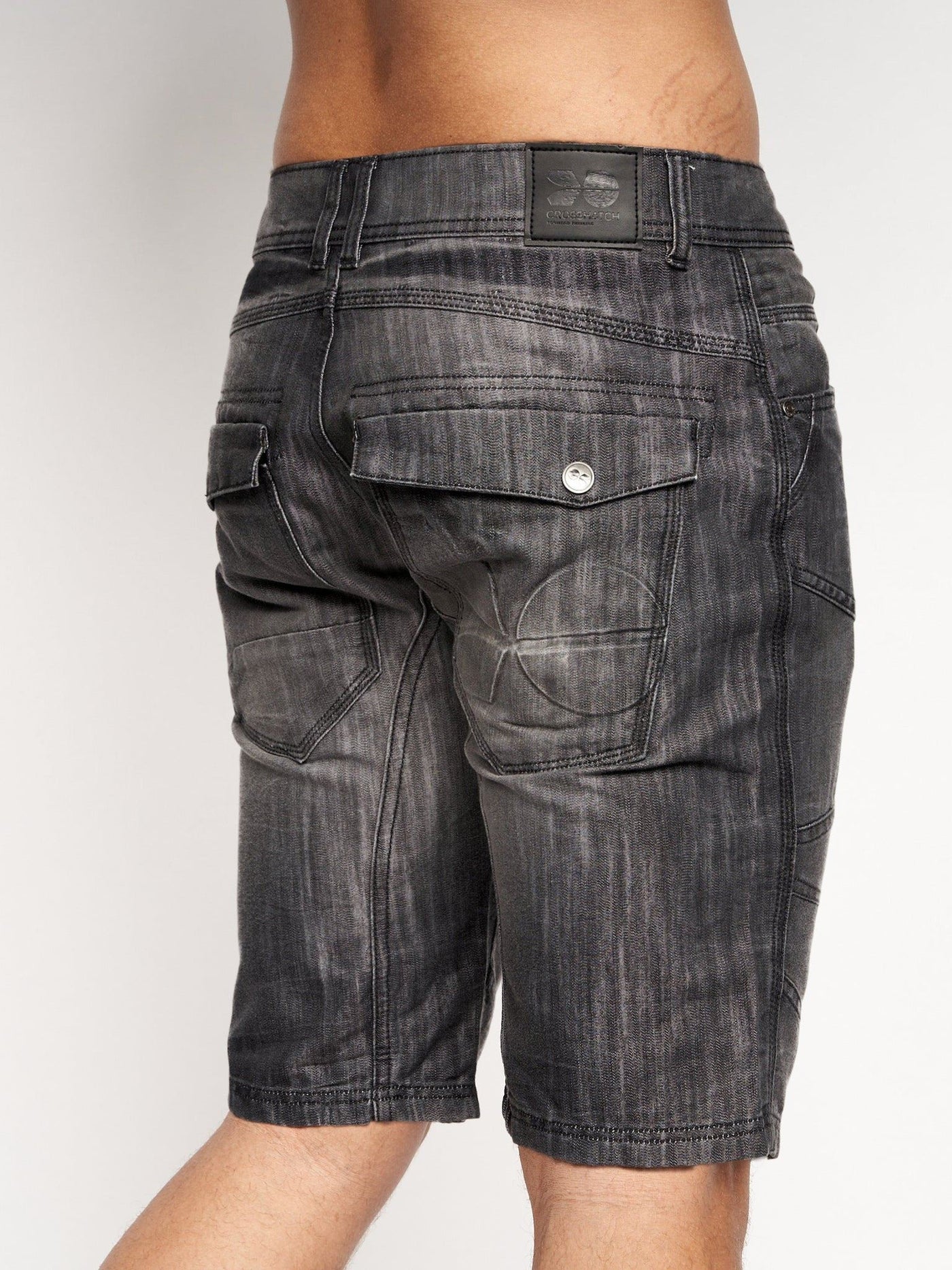 Crosshatch Mens Winston MVE Denim Shorts Black Wash