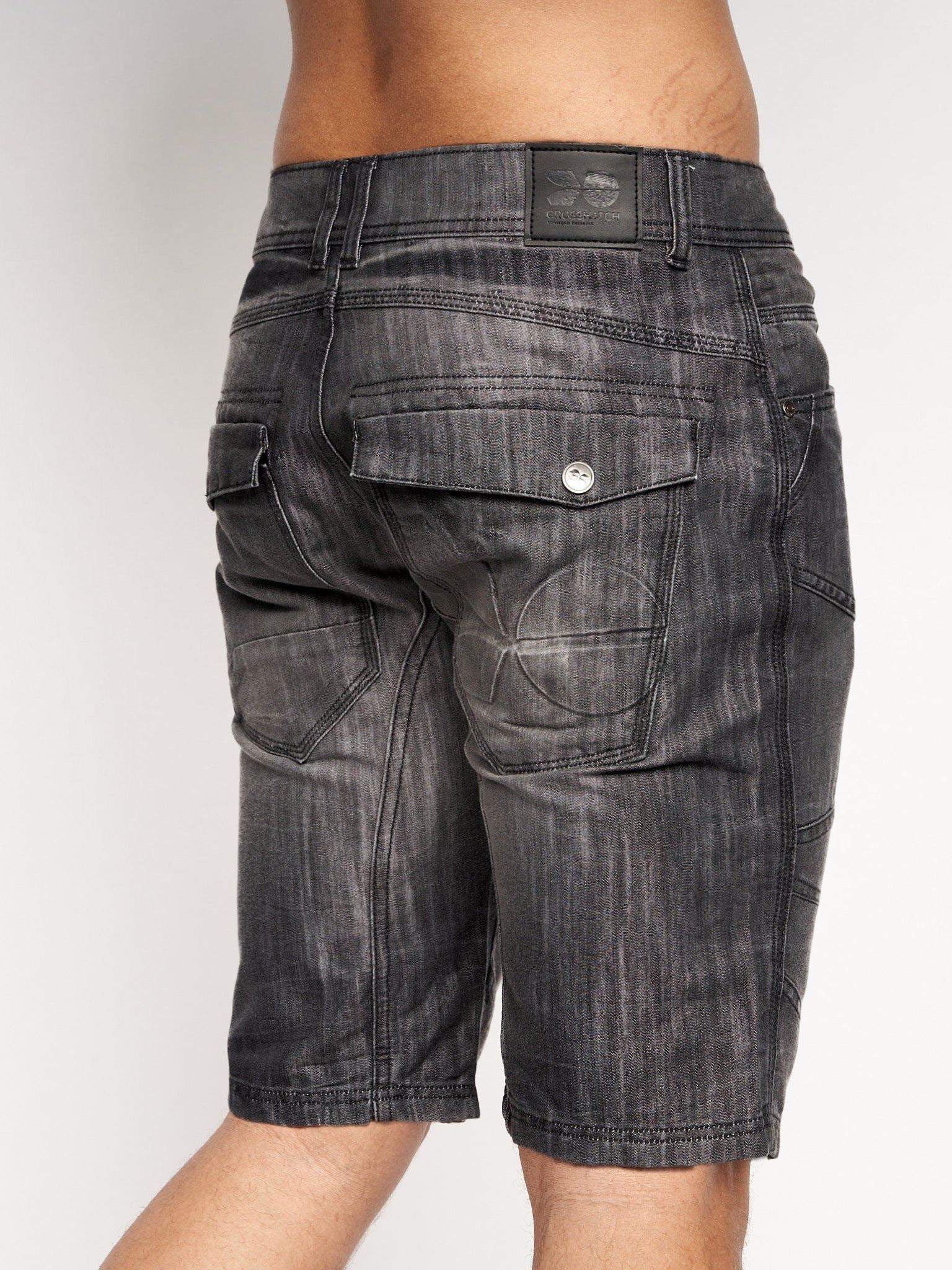 Crosshatch Mens Winston MVE Denim Shorts Black Wash