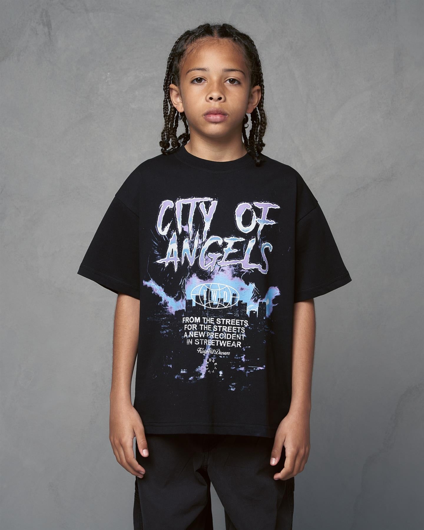 Kids Boys Studio Angel City T-Shirt Black