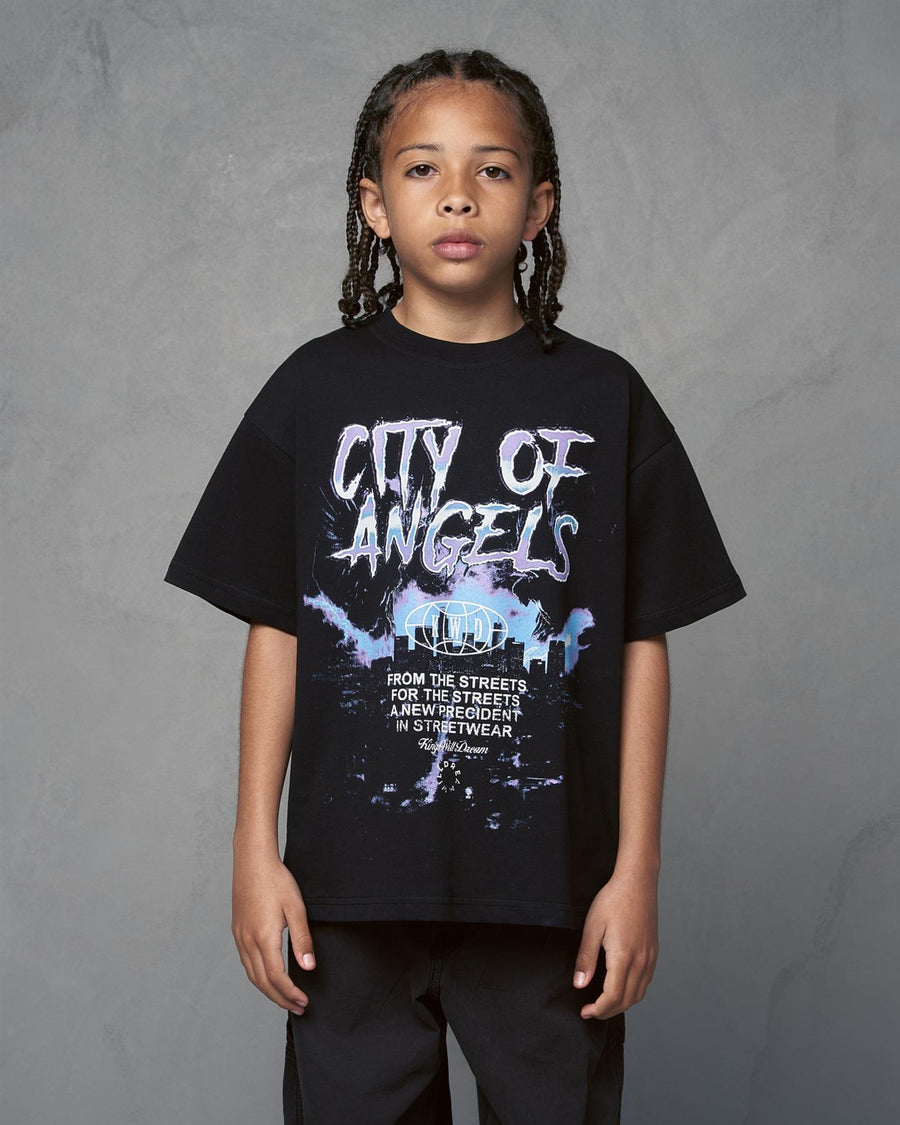 Kids Boys Studio Angel City T-Shirt Black