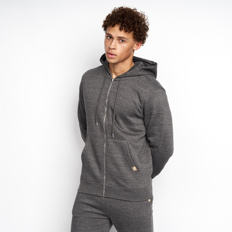 Garret MVE Zip Thru Hoodie Charcoal Marl