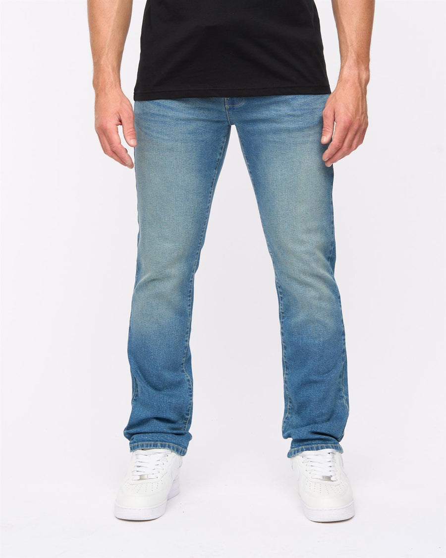 Mens Farrowed Stretch Denim Jeans Stone Wash