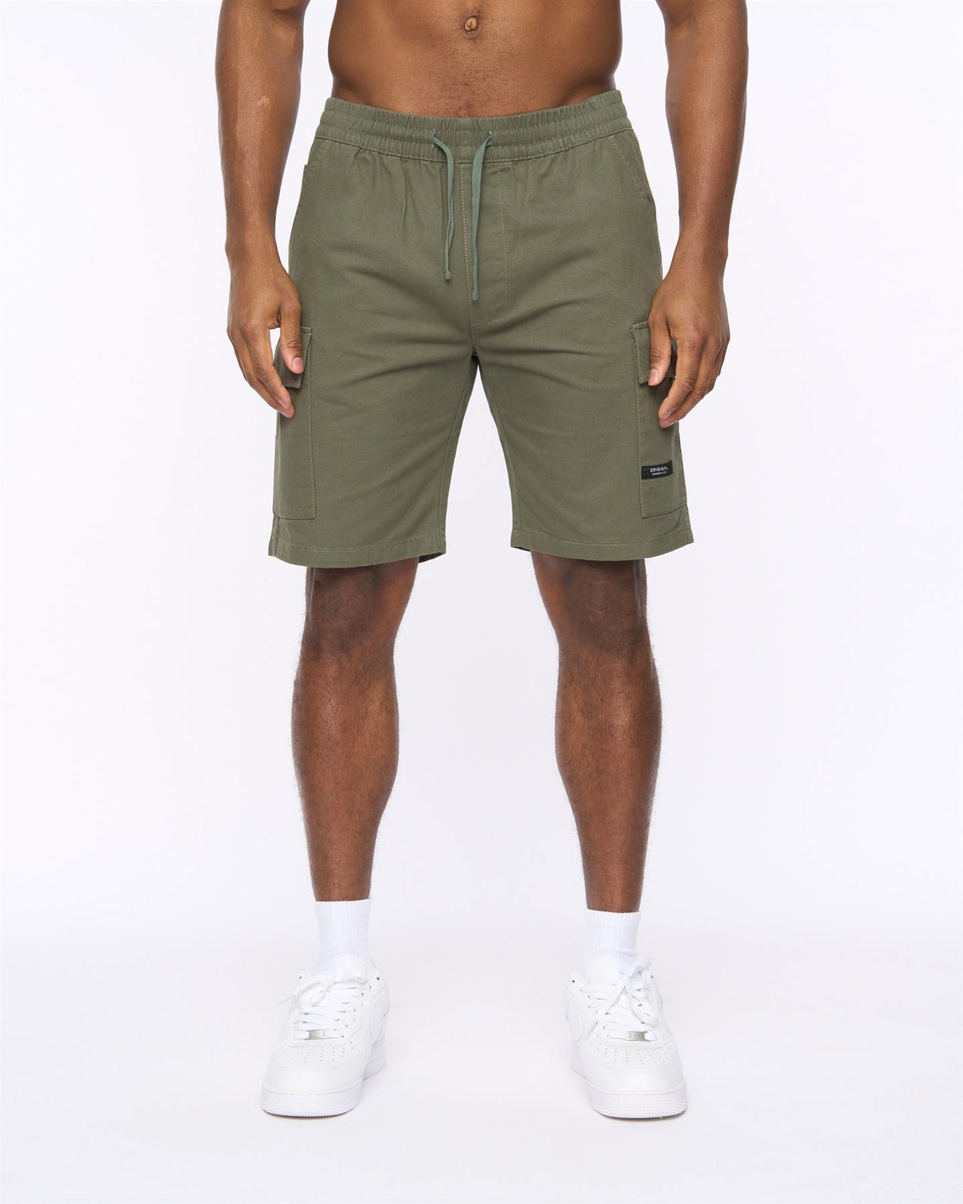 Mens Utilate Elastic Waist Cargo Shorts Thyme