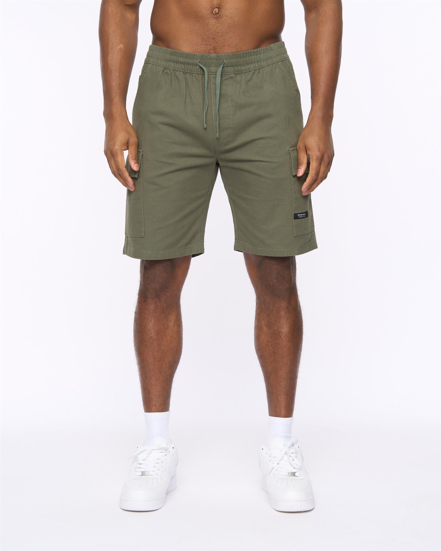 Mens Utilate Elastic Waist Cargo Shorts Thyme