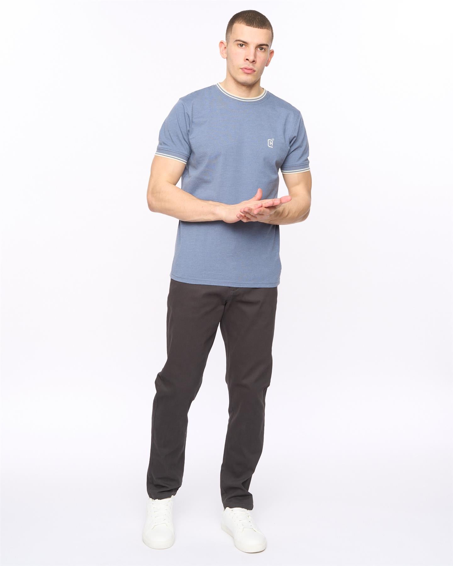 Crosshatch Mens Roysden Chinos Charcoal