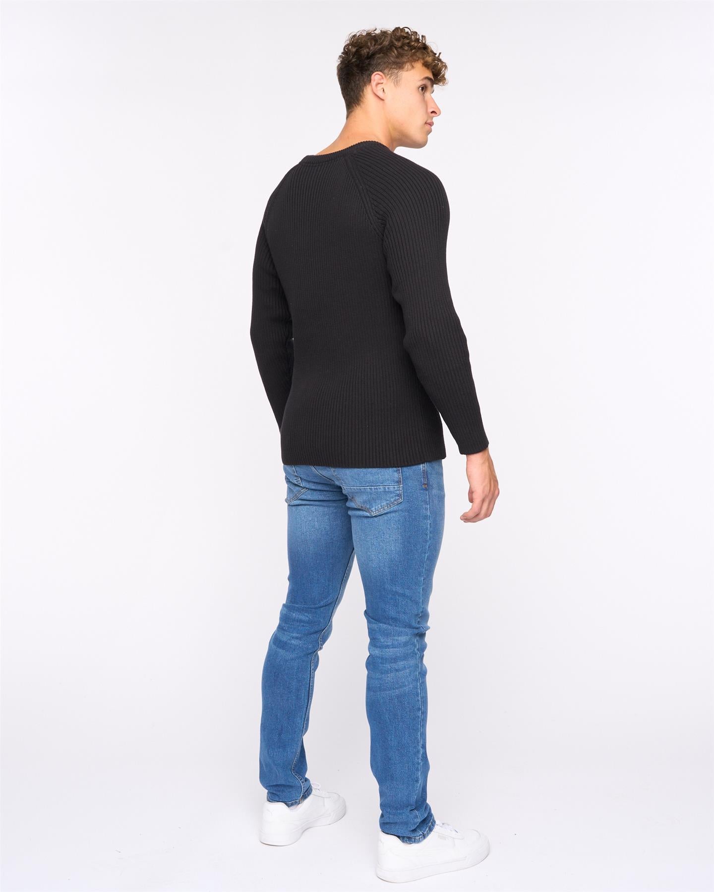 Mens Kramtax Raglan Knit Black