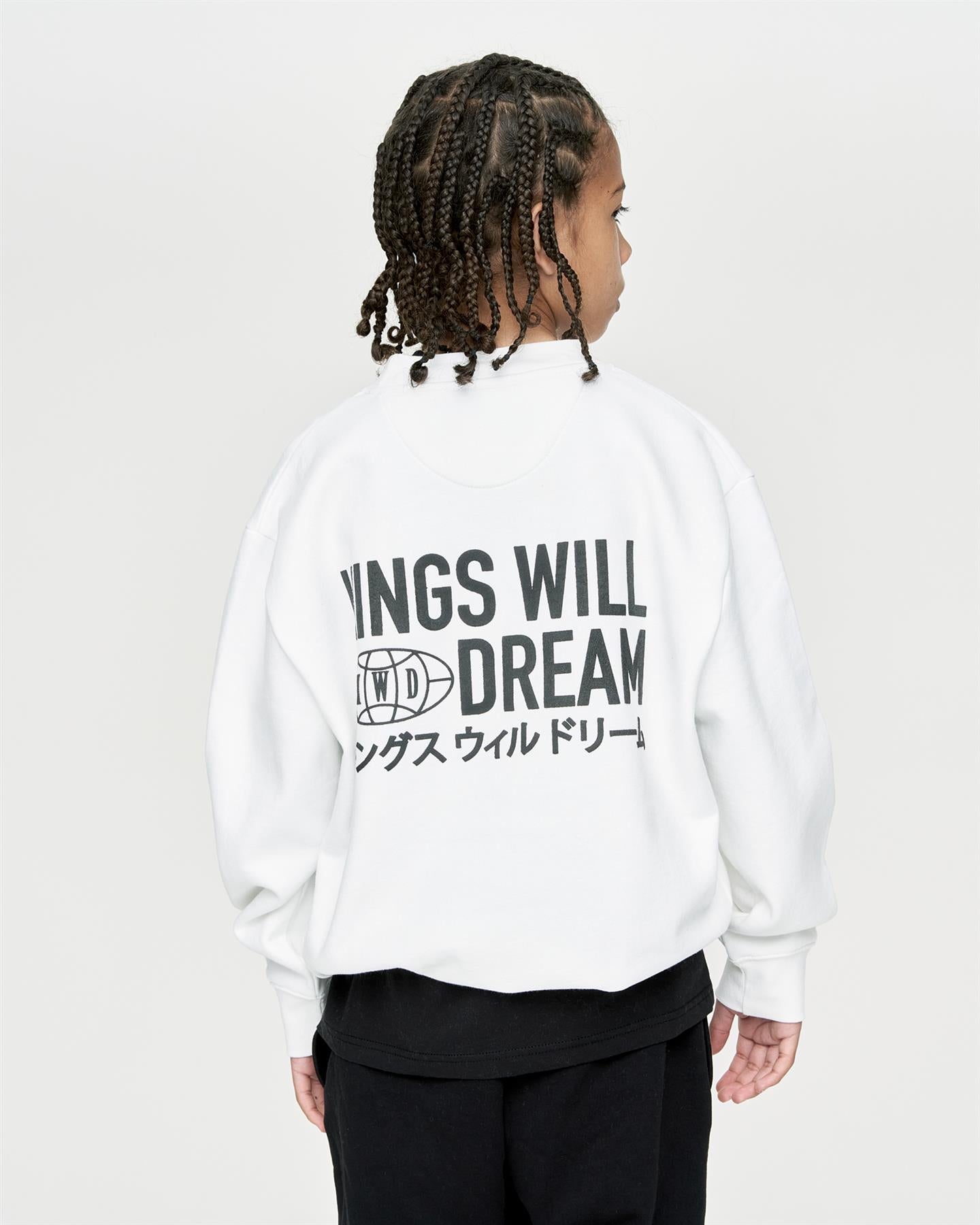 Kids Boys Studio Title Crew Sweat Optic White