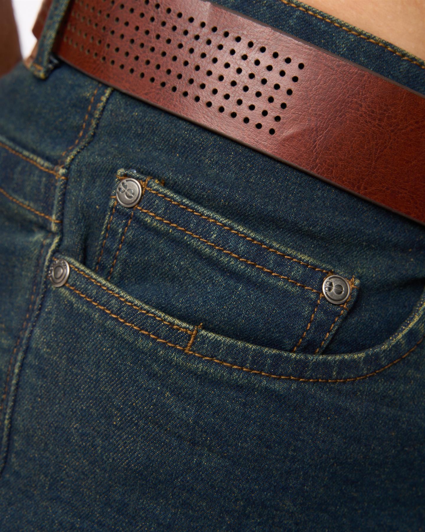 Mens Farrowed Stretch Denim Jeans Raw Wash