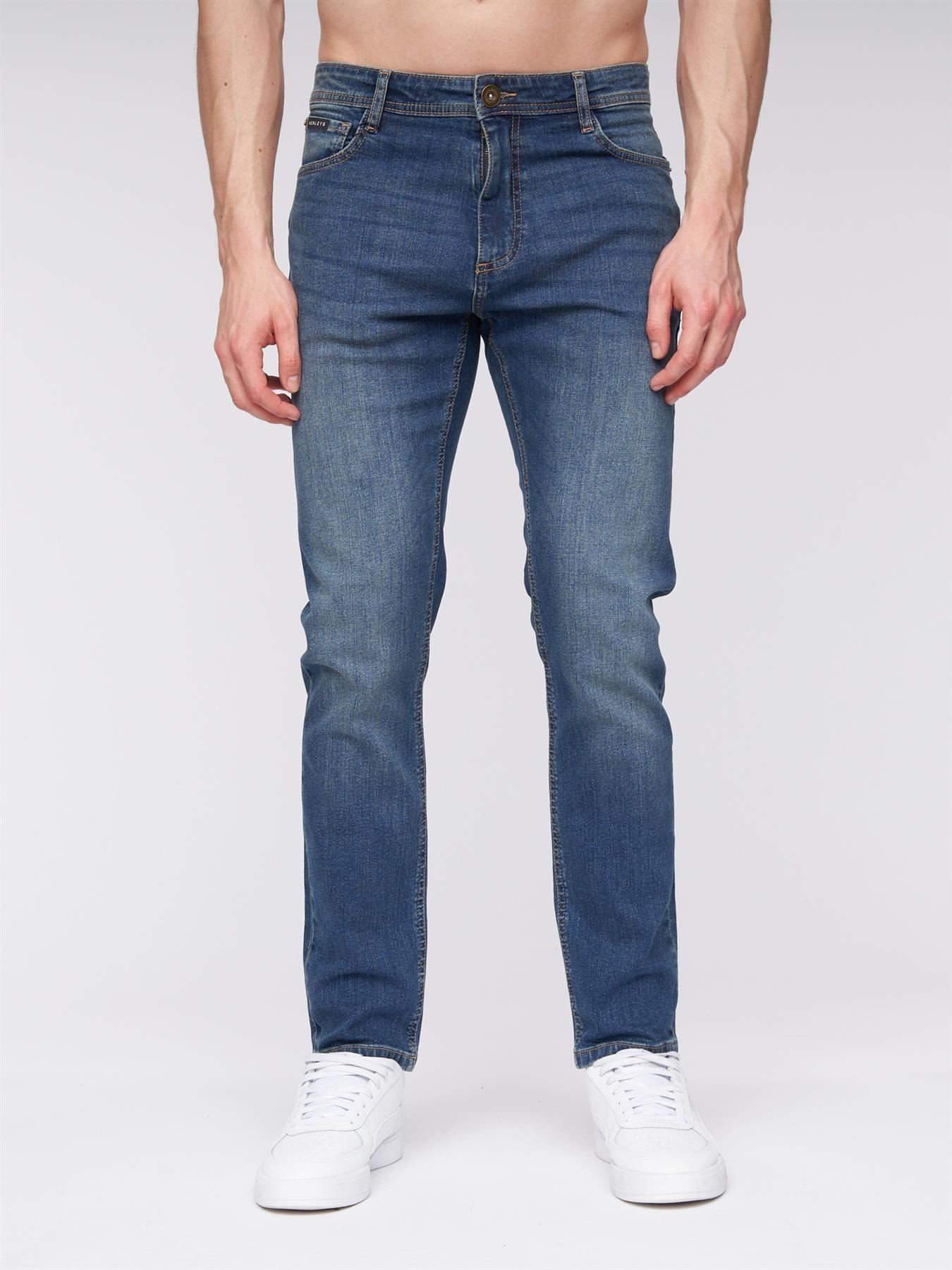 Mens Craze Comfort Fit Jeans Stone Wash