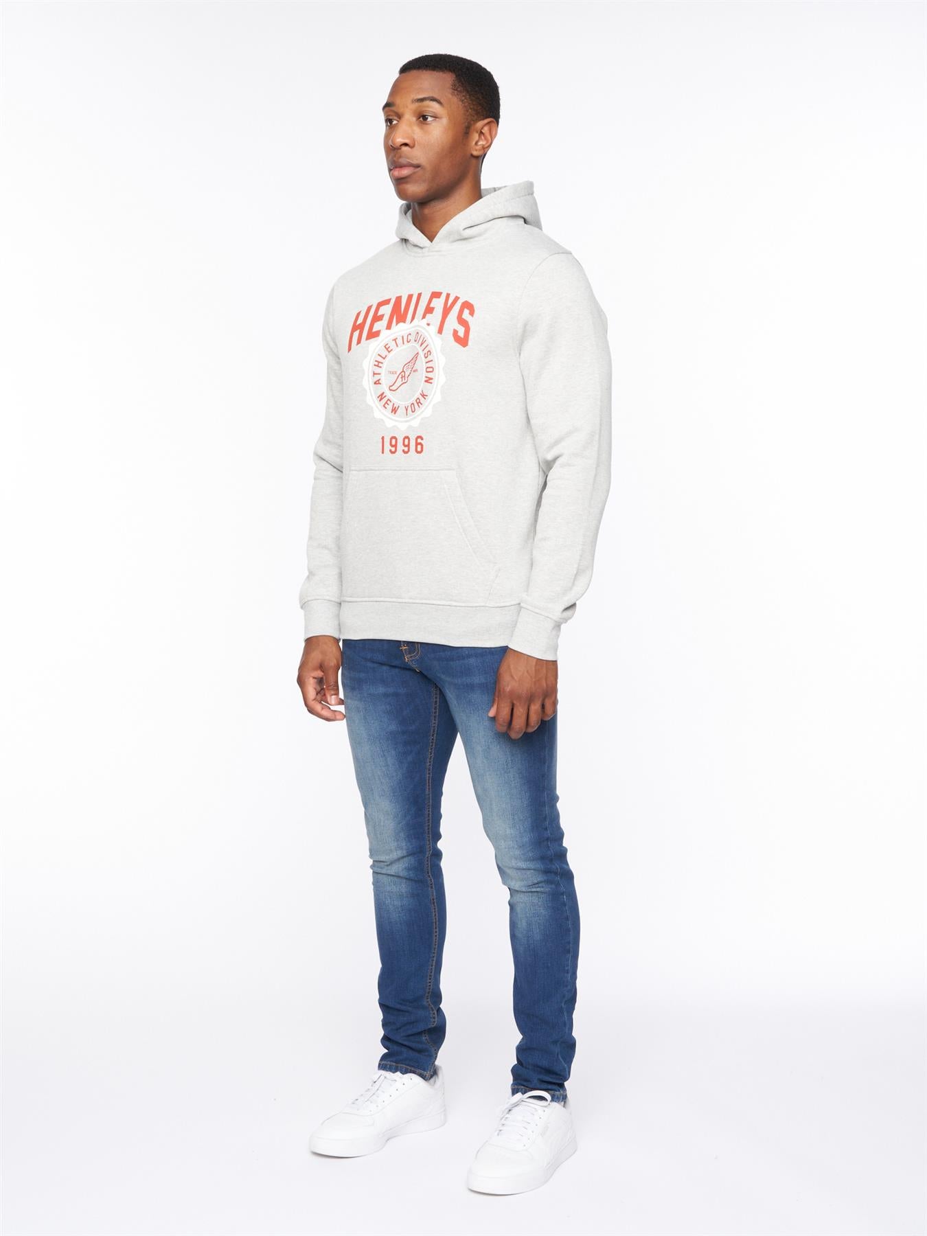 Mens Tipton Hoodie Grey Marl