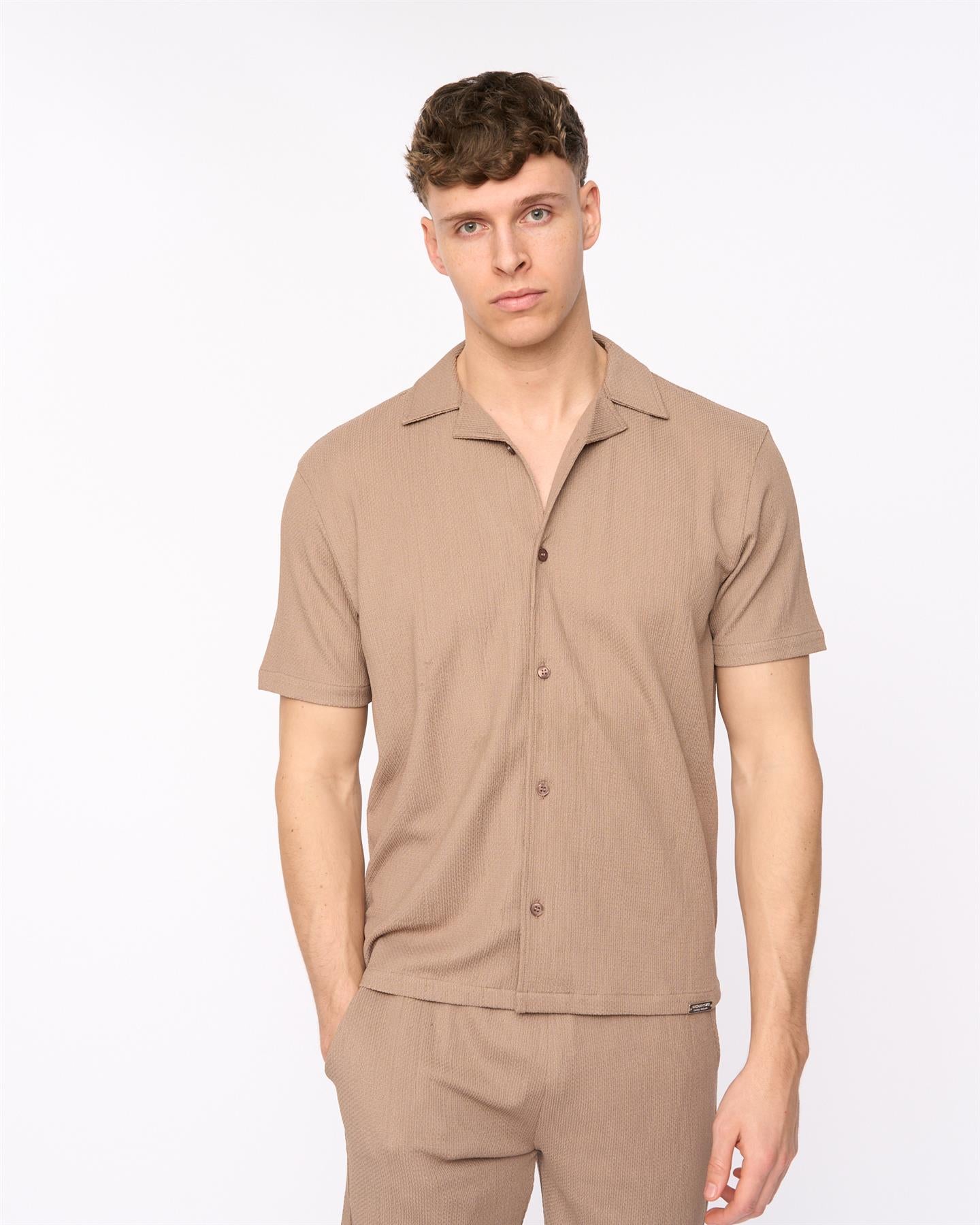 Mens Hingham Shirt & Shorts Set Taupe