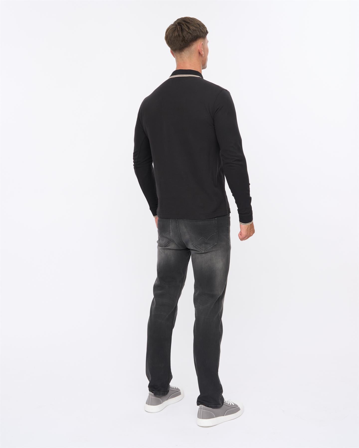 Mens Roxberry Long Sleeve Polo Black