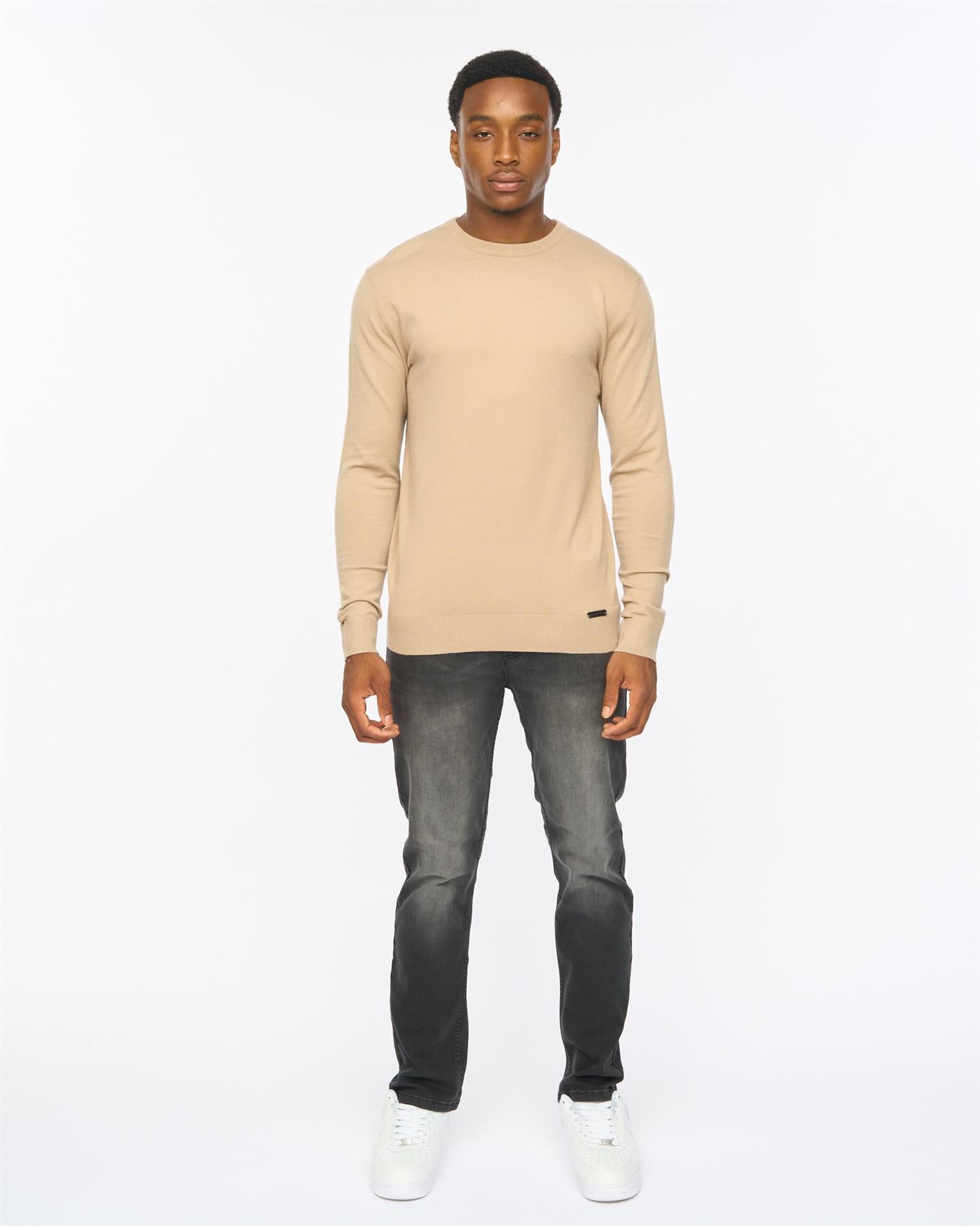 Mens Consenza Crew Knit Stone