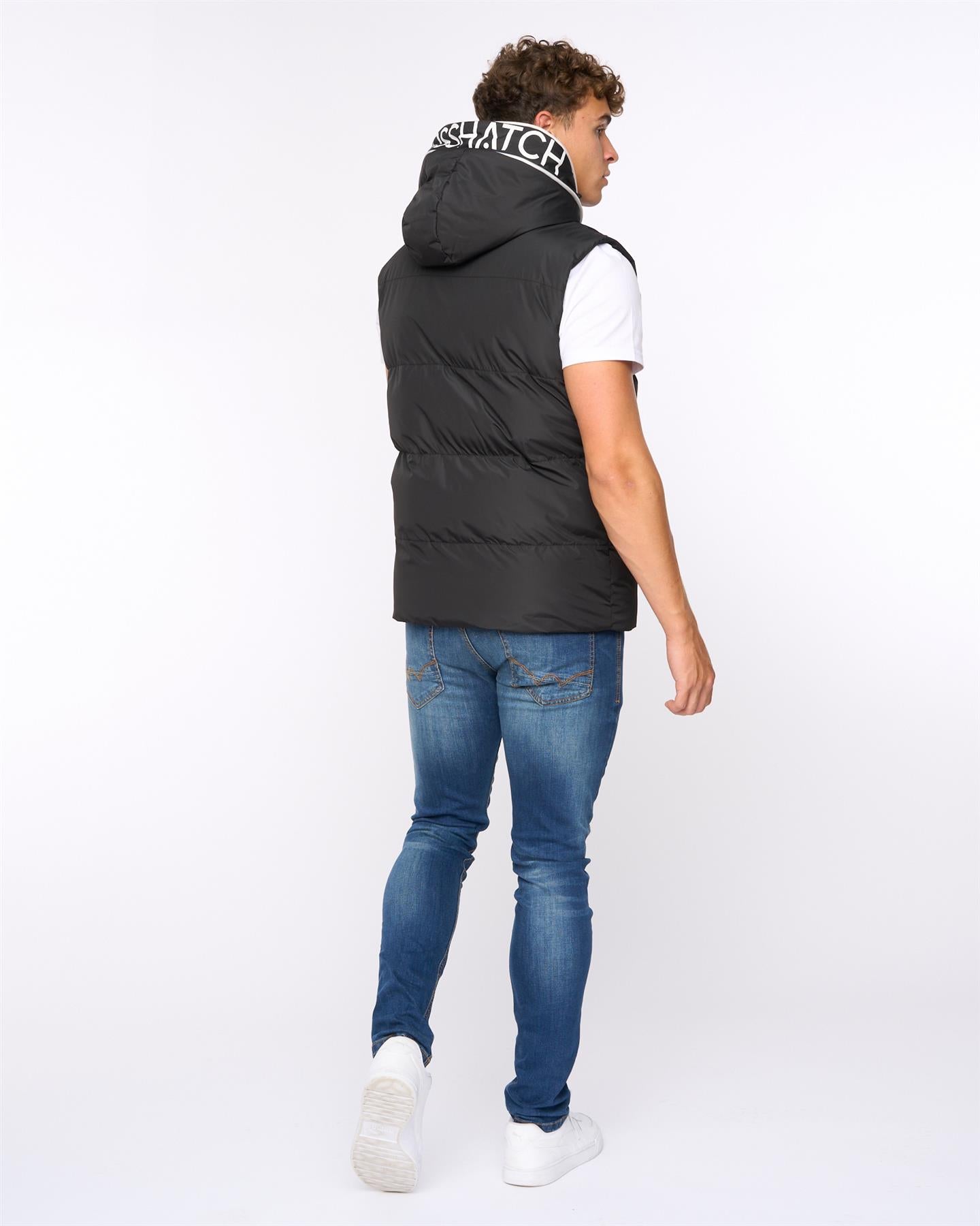 Mens Sandbox Hooded Gilet Black