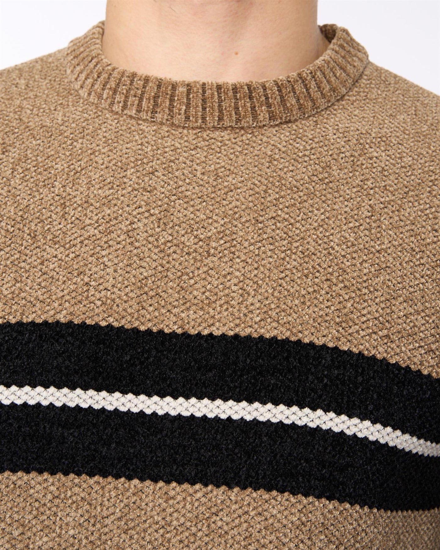 Mens Roundall Chenille Knit Taupe