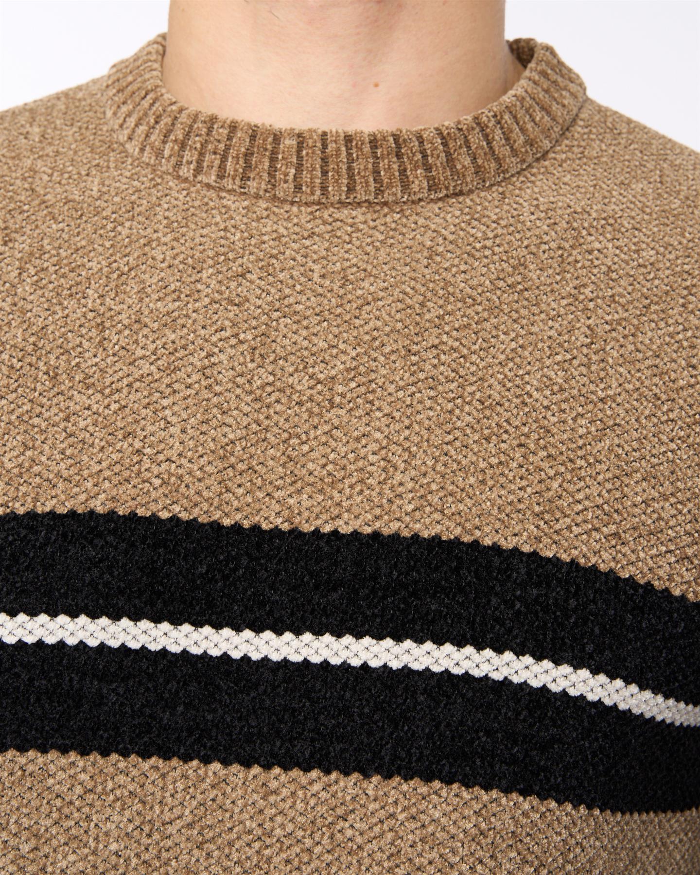 Mens Roundall Chenille Knit Taupe