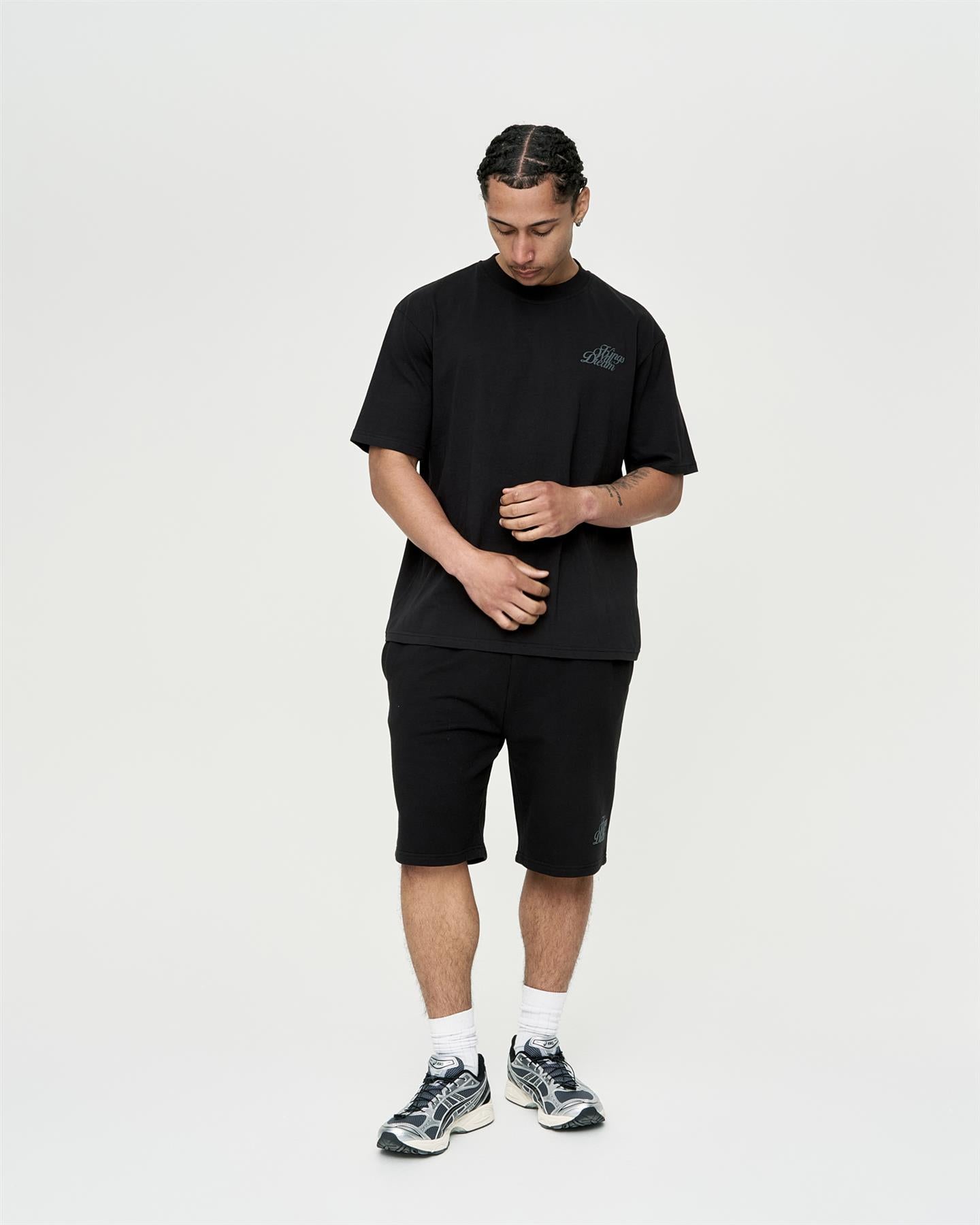 Mens Studio Scripted Jog Shorts Black