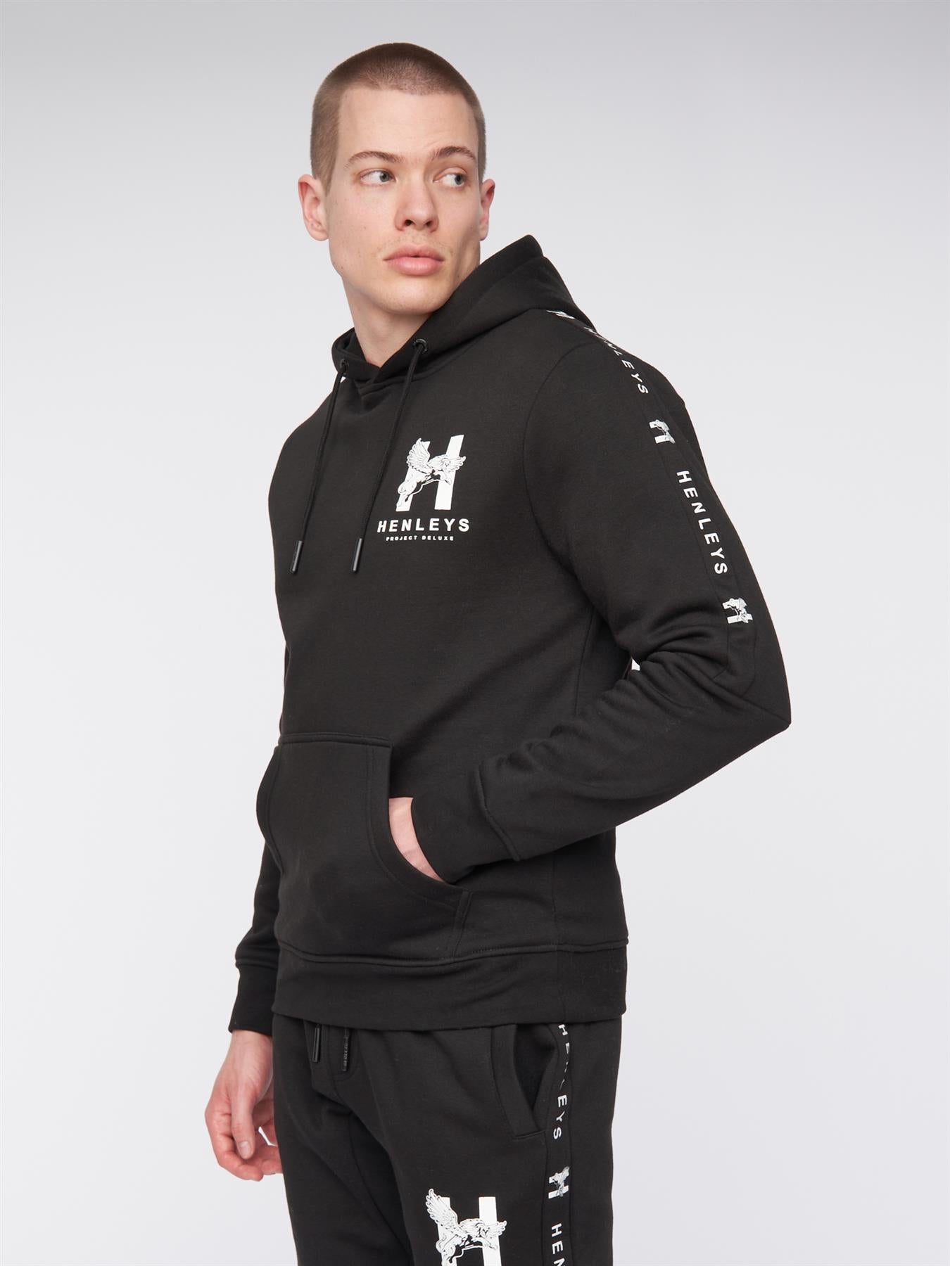 Mens Tapehen Hoodie Black