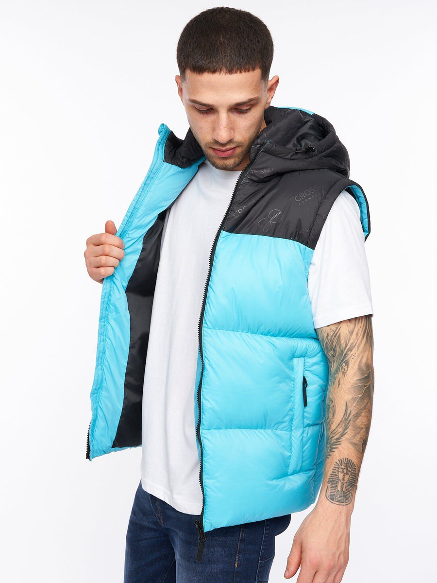 Chemerley Hooded Gilet Turquoise