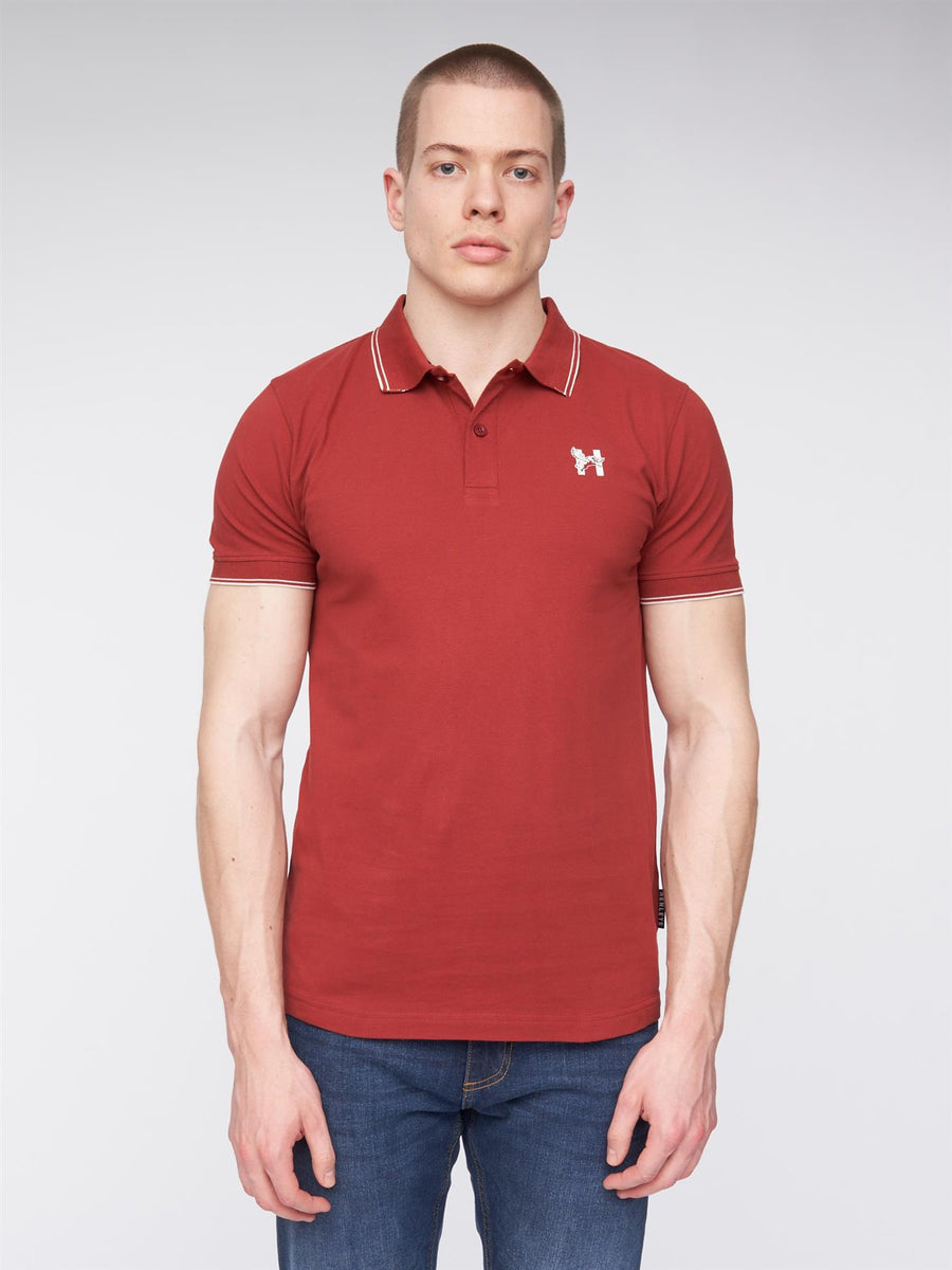 Mens Henflare Polo Deep Red