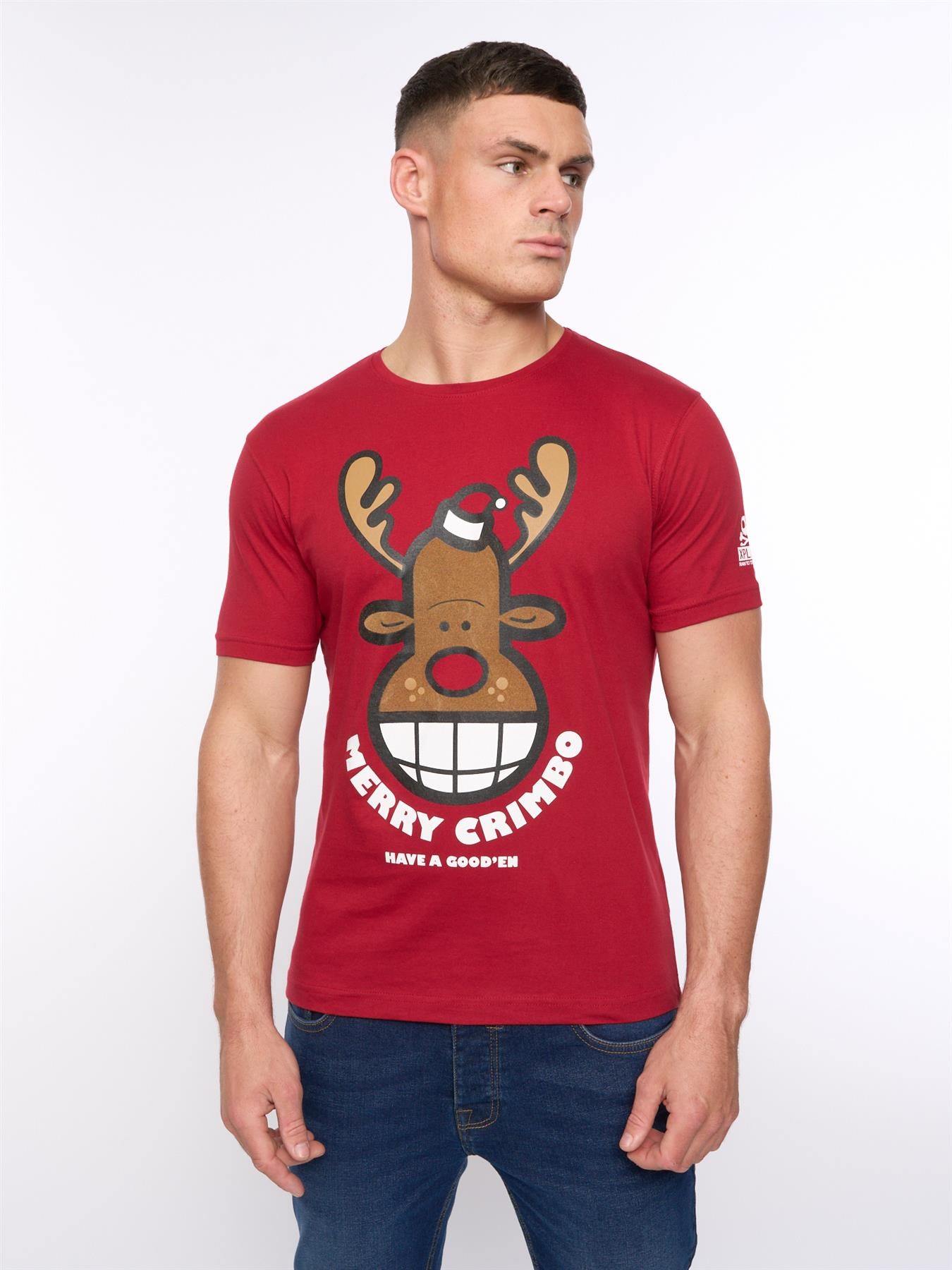 Mens Xplicit Rednose Xmas T-Shirt Blood Red
