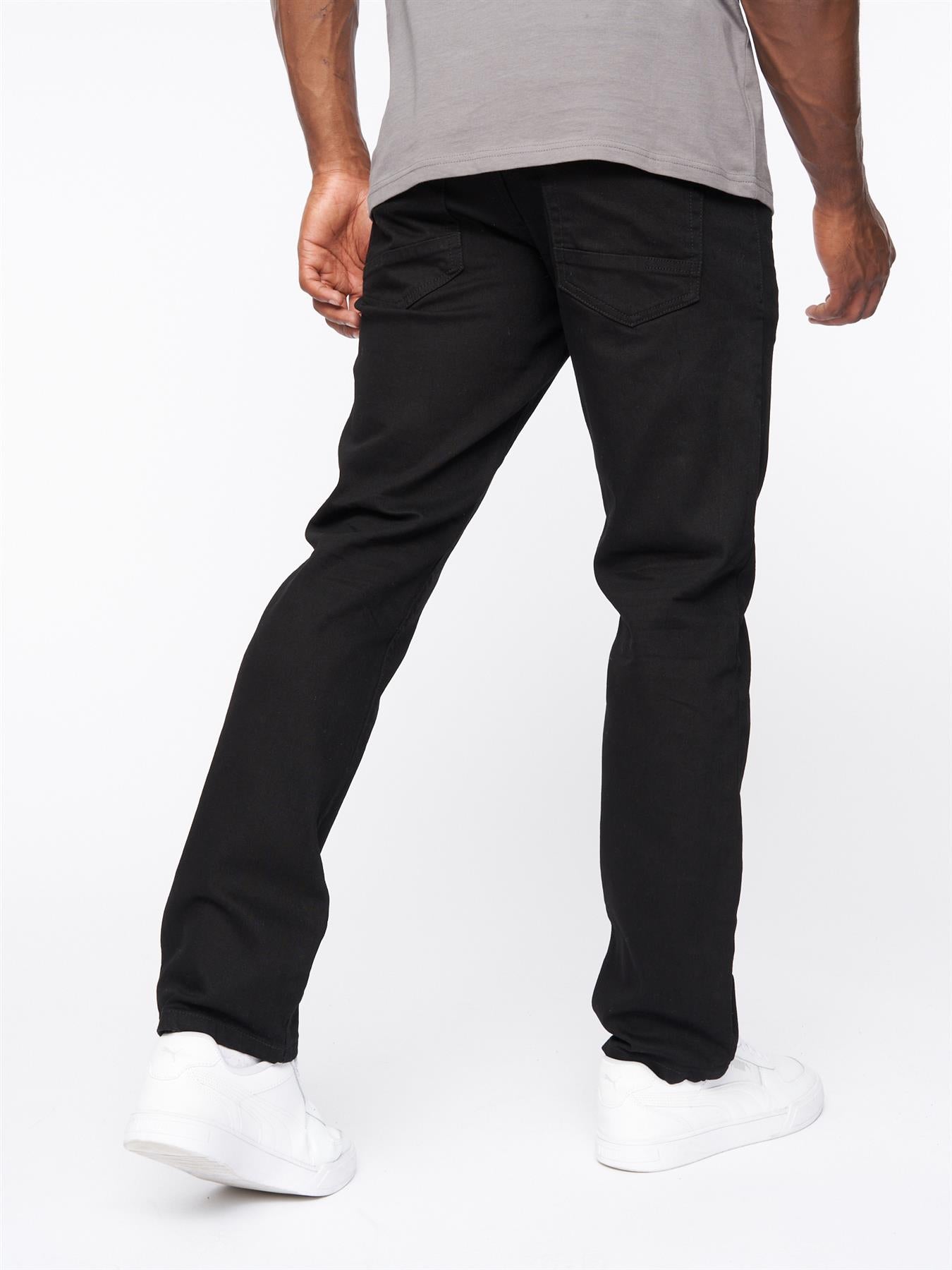 Princed Denim Jeans Solid Black