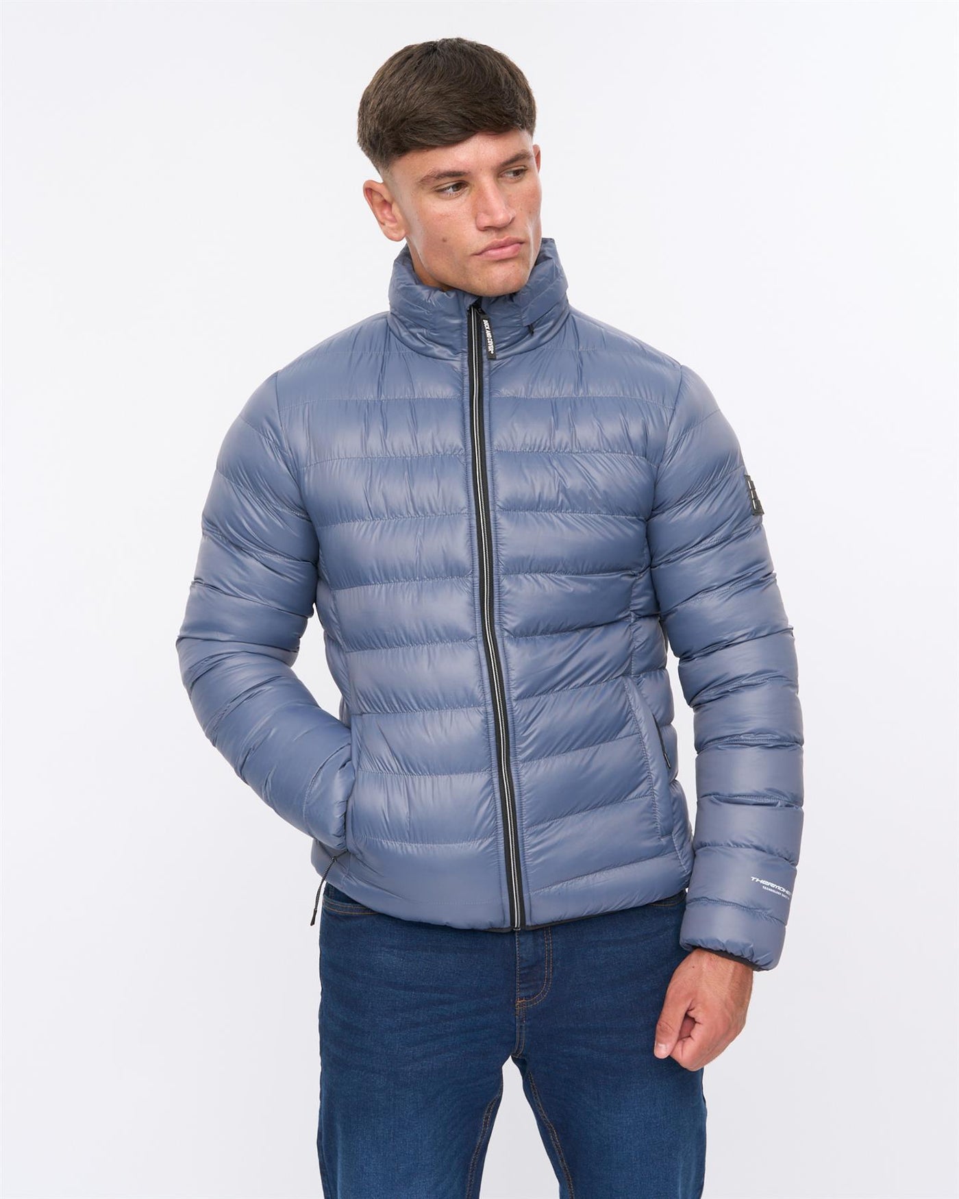 Mens Shemmy Two Quilted Jacket Denim Blue