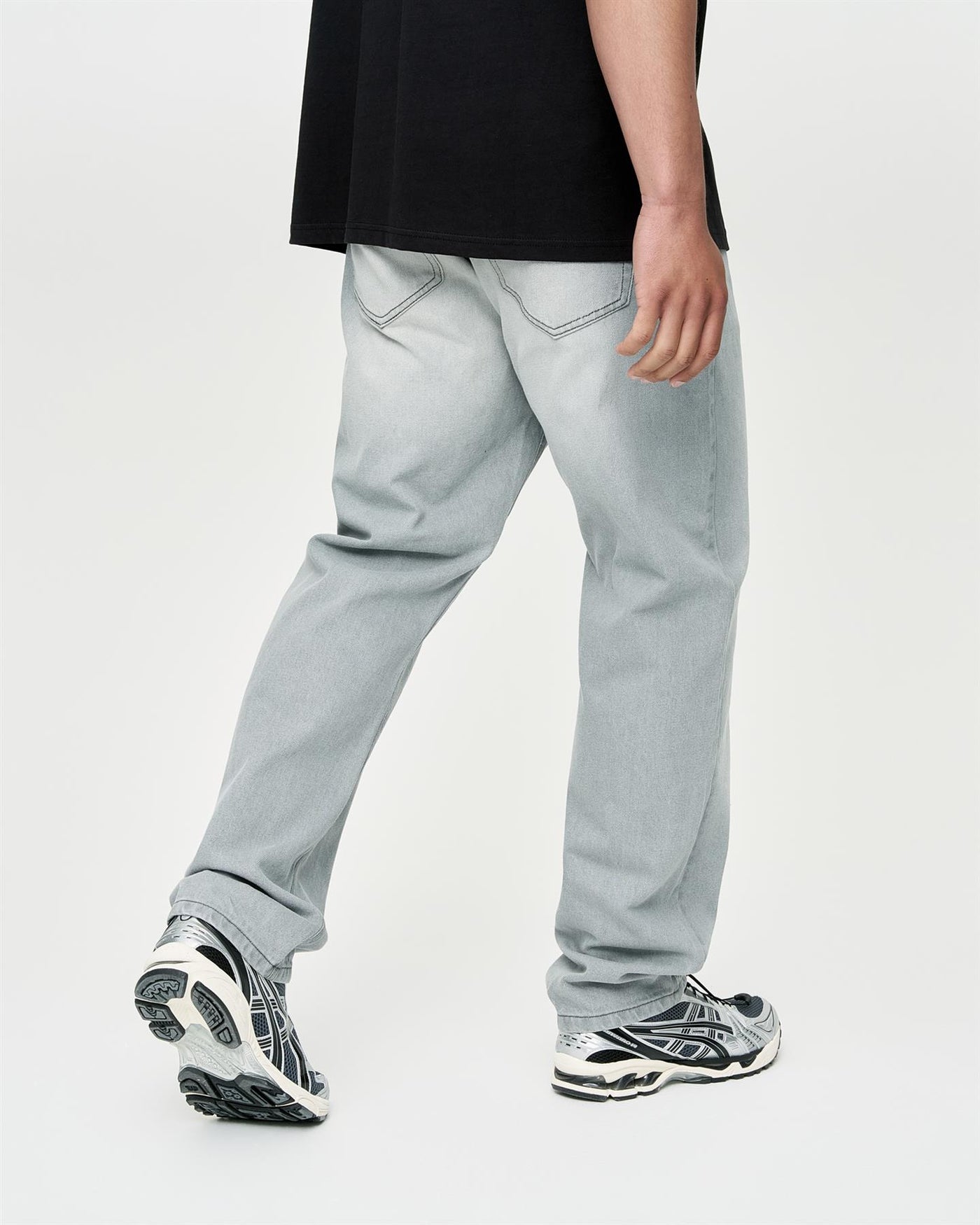 Mens Studio Dee Baggy Jeans Light Grey Wash