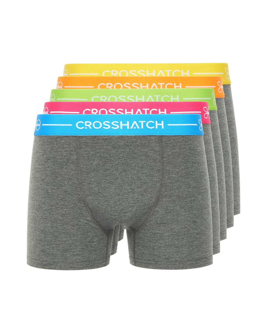 Mens Astral Bright Boxers 5pk Charcoal Marl