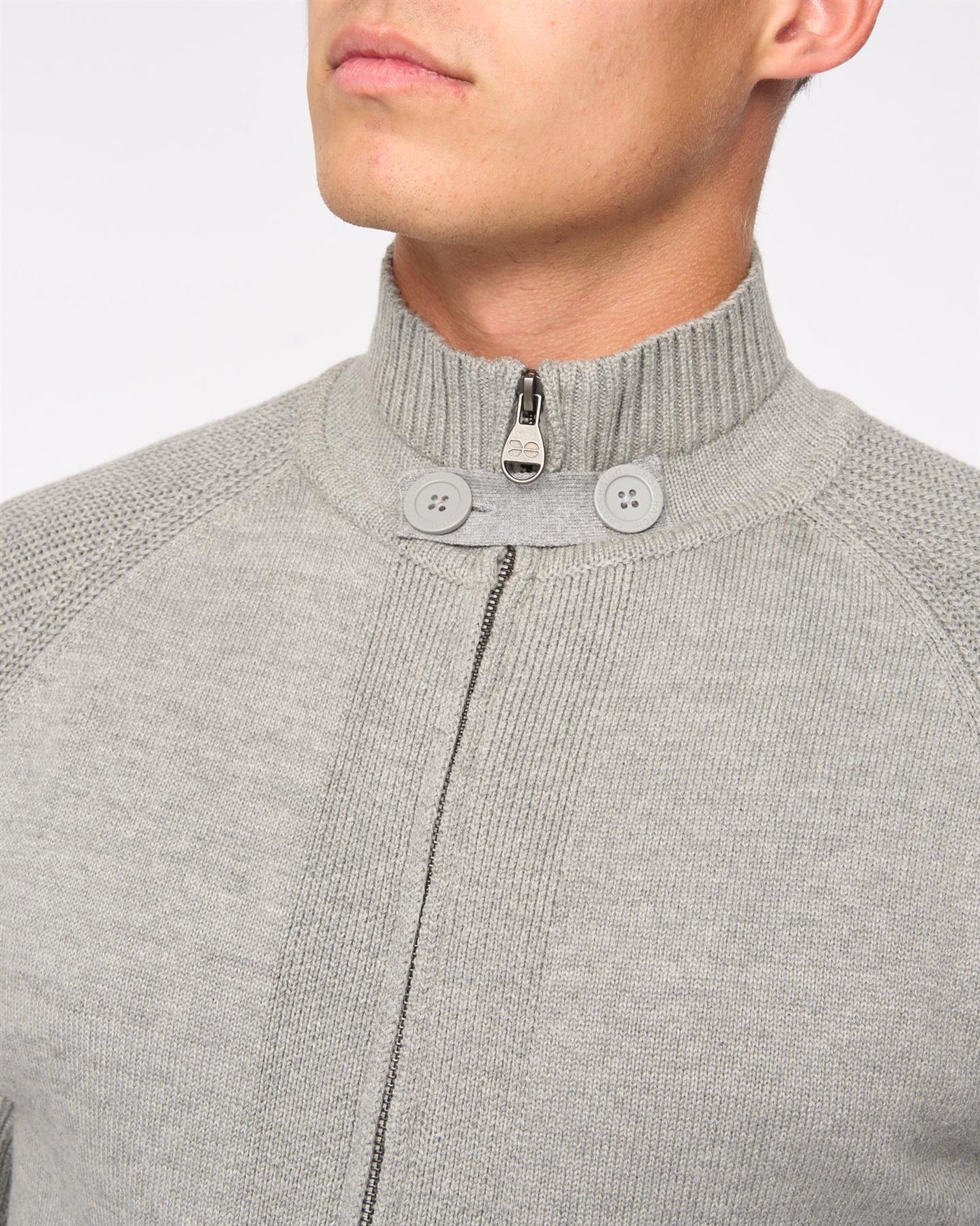 Mens Birchin Zip Thru Knit Grey