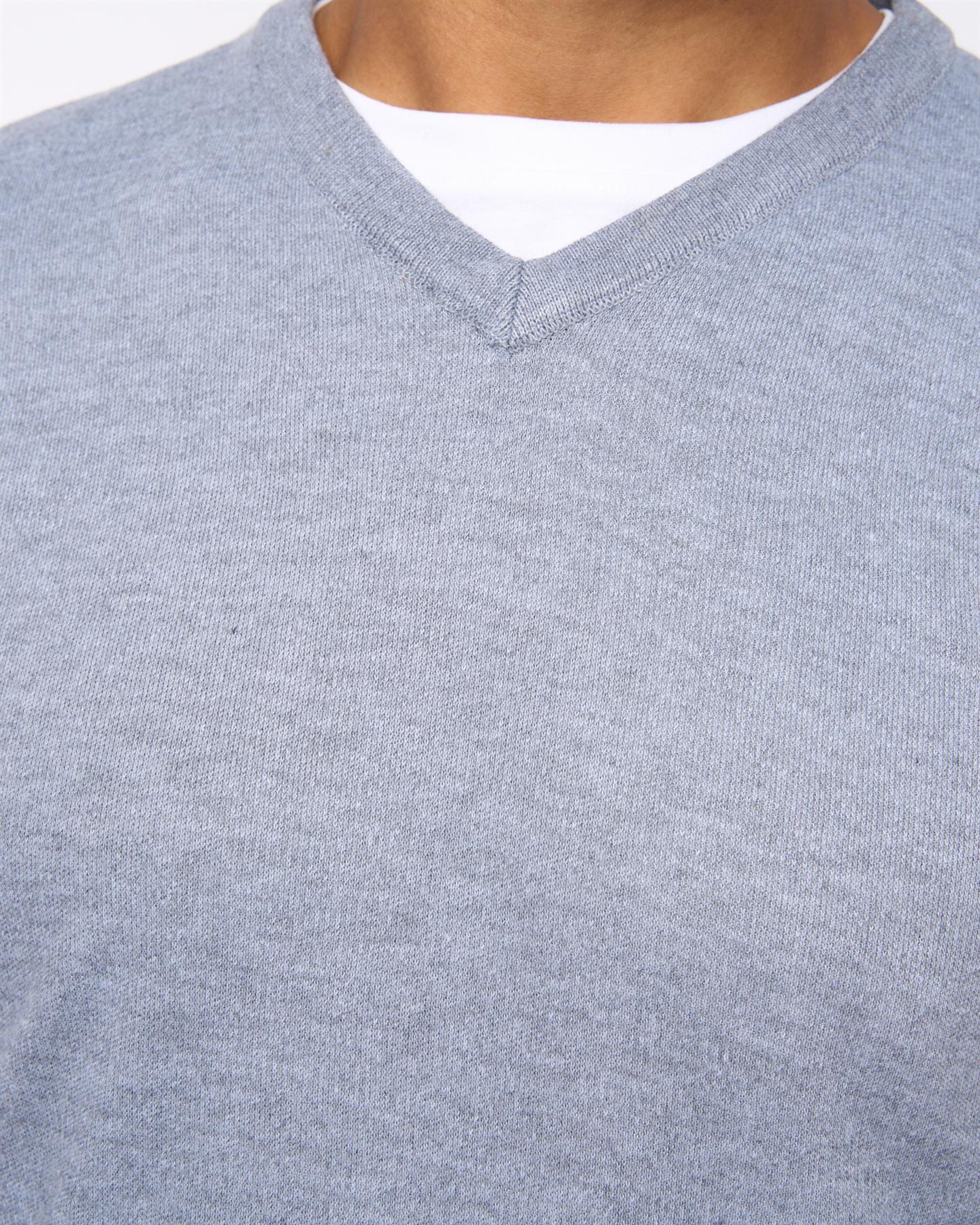 Tinworth V-Neck Jumper Grey Marl