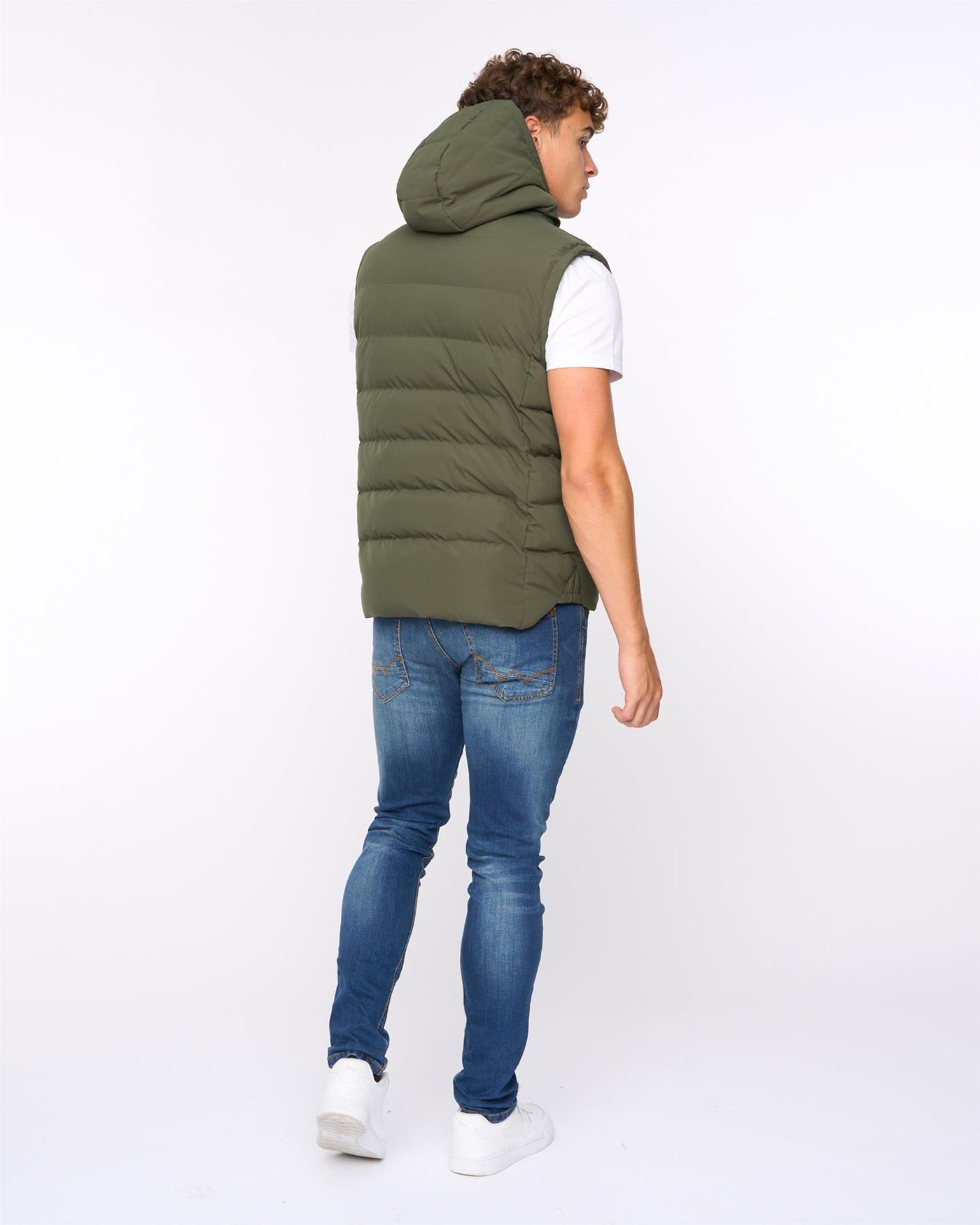 Mens Kampleys Embossed Gilet Deep Olive