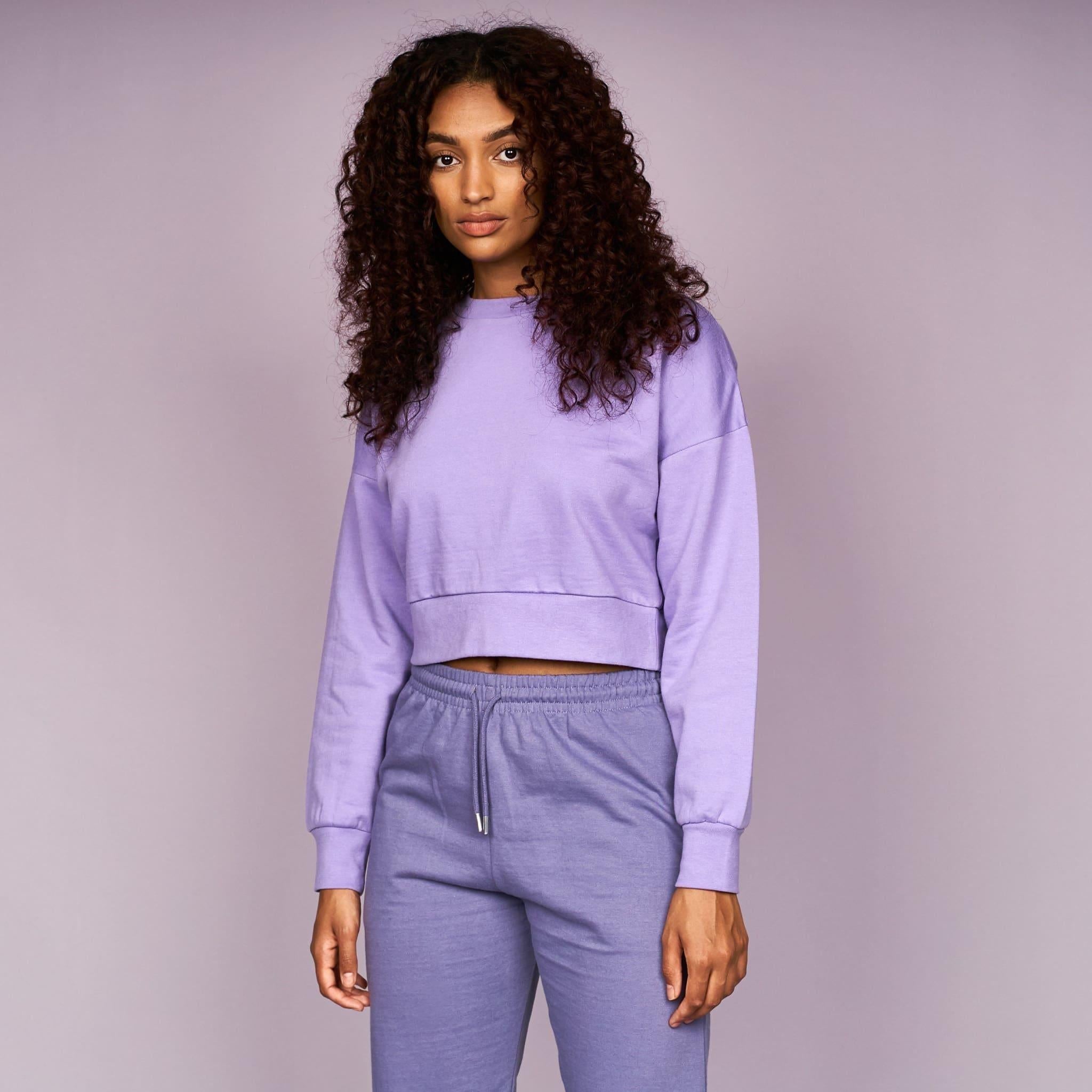 Womens Catalina Crop Crew Sweat Purple