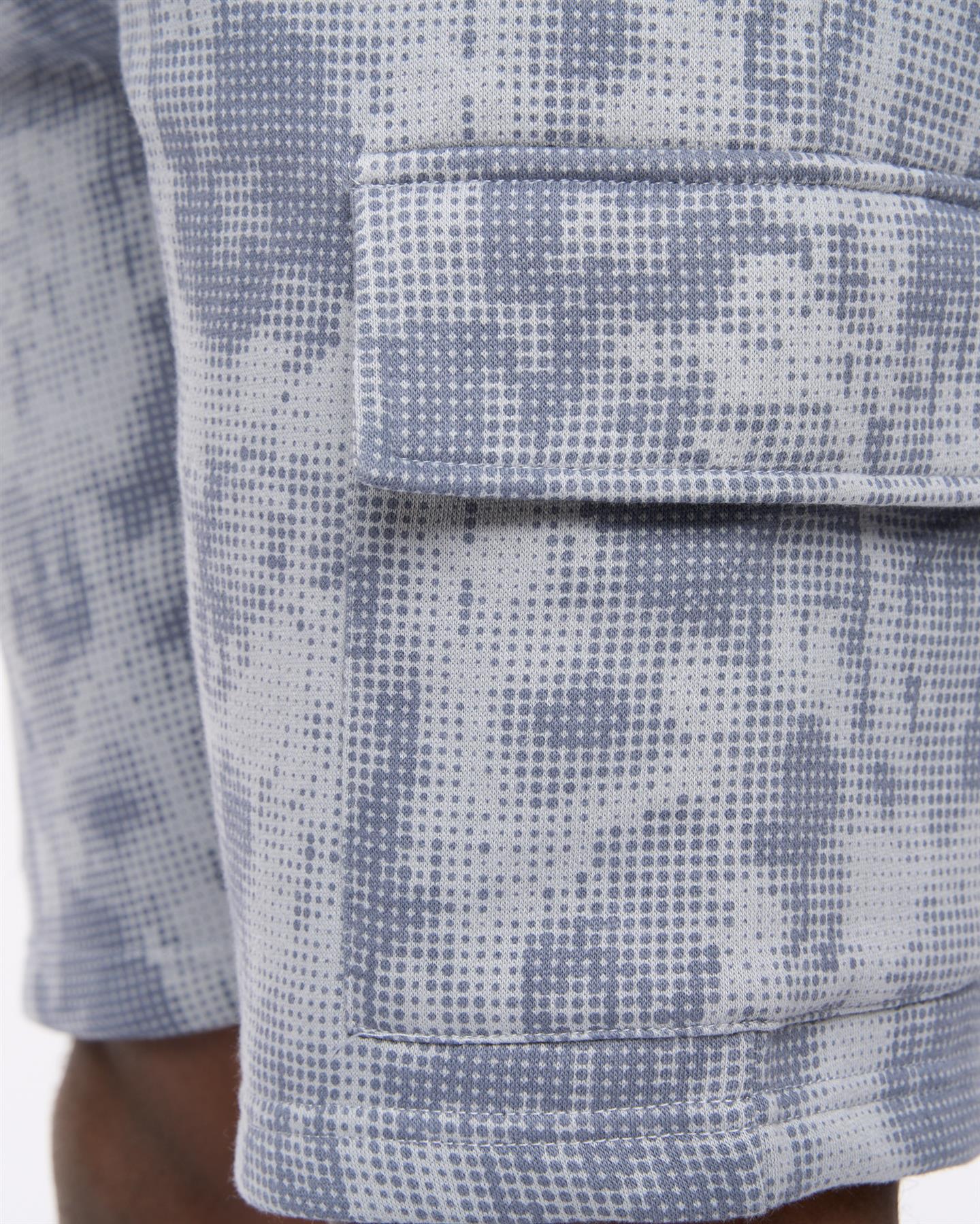 Mens Bardon Camo Cargo Shorts Steel Blue