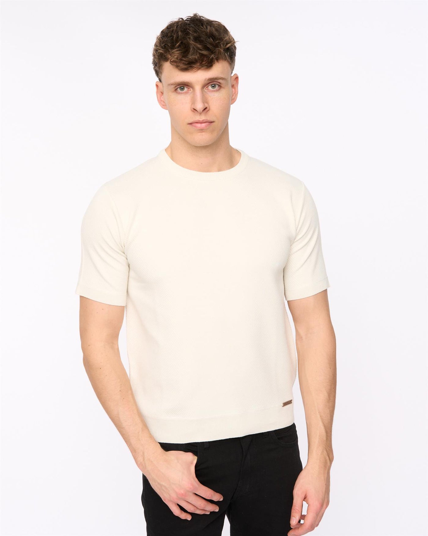 Mens Marvela Knit T-Shirt Light Stone