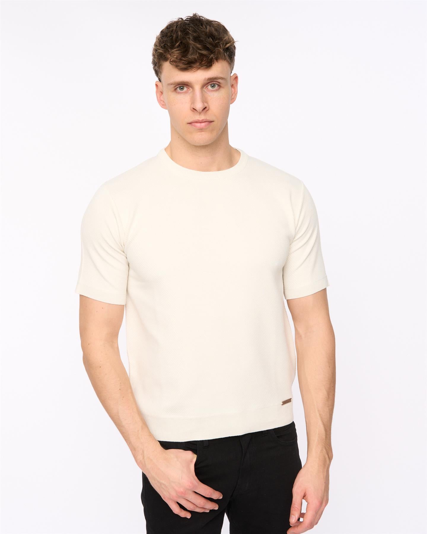 Mens Marvela Knit T-Shirt Light Stone