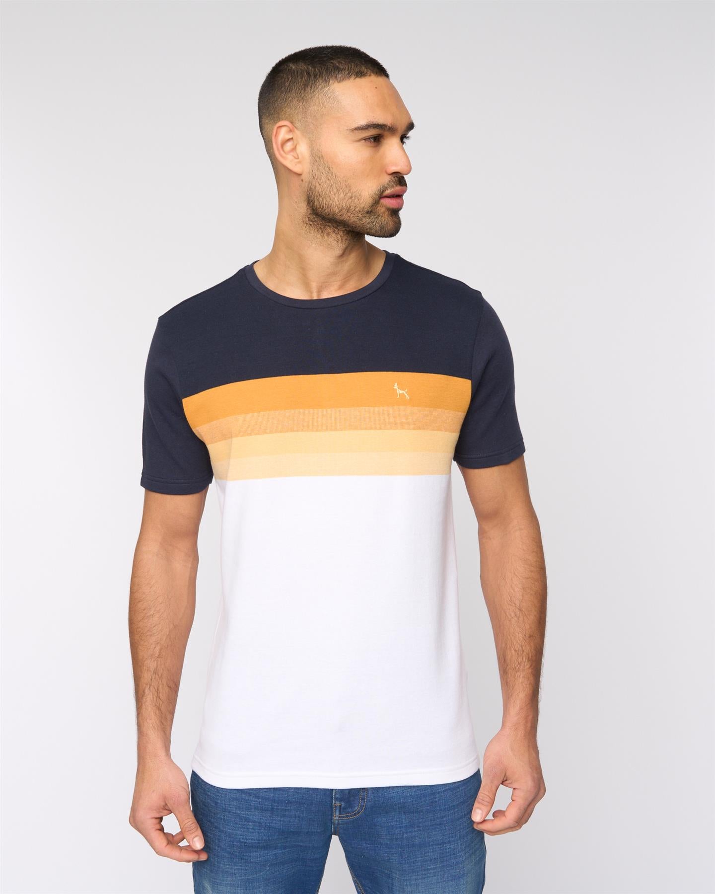 Mens Kemble T-Shirt Navy/Orange