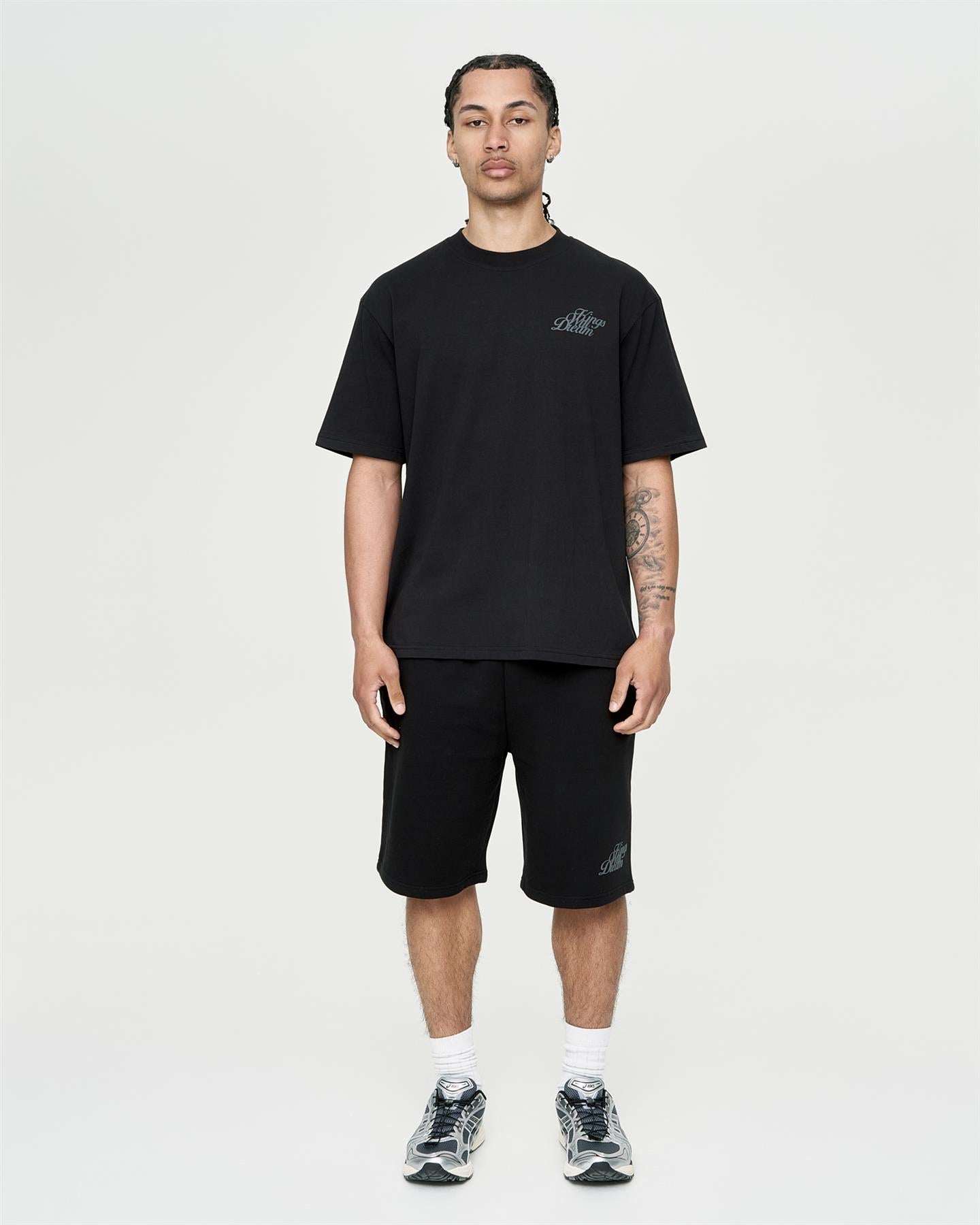 Mens Studio Scripted Jog Shorts Black