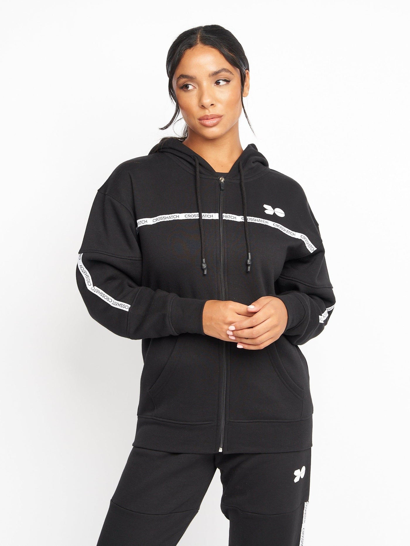 Womens Feathertop Zip Thru Hoodie Black