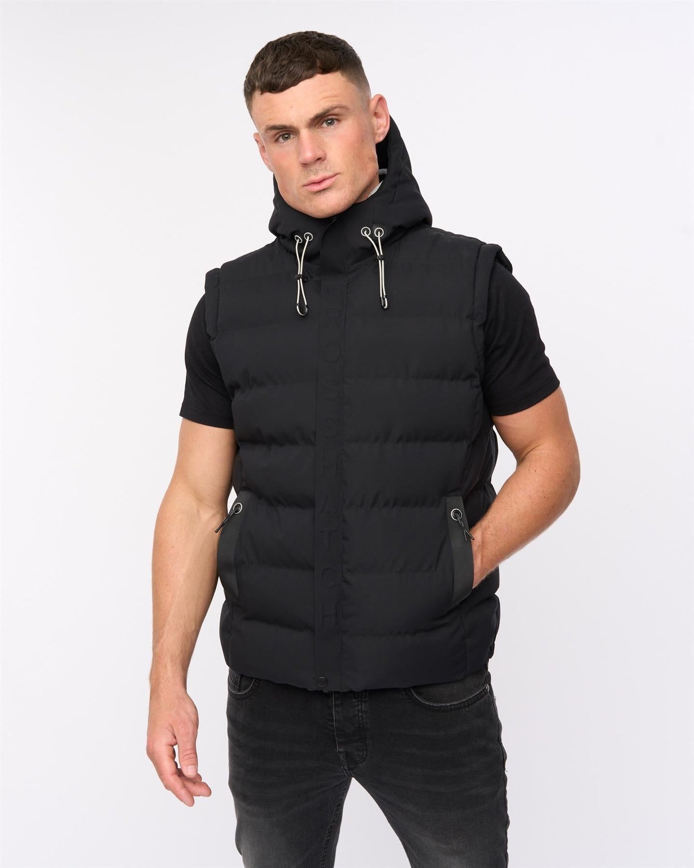 Mens Kampleys Embossed Gilet Black